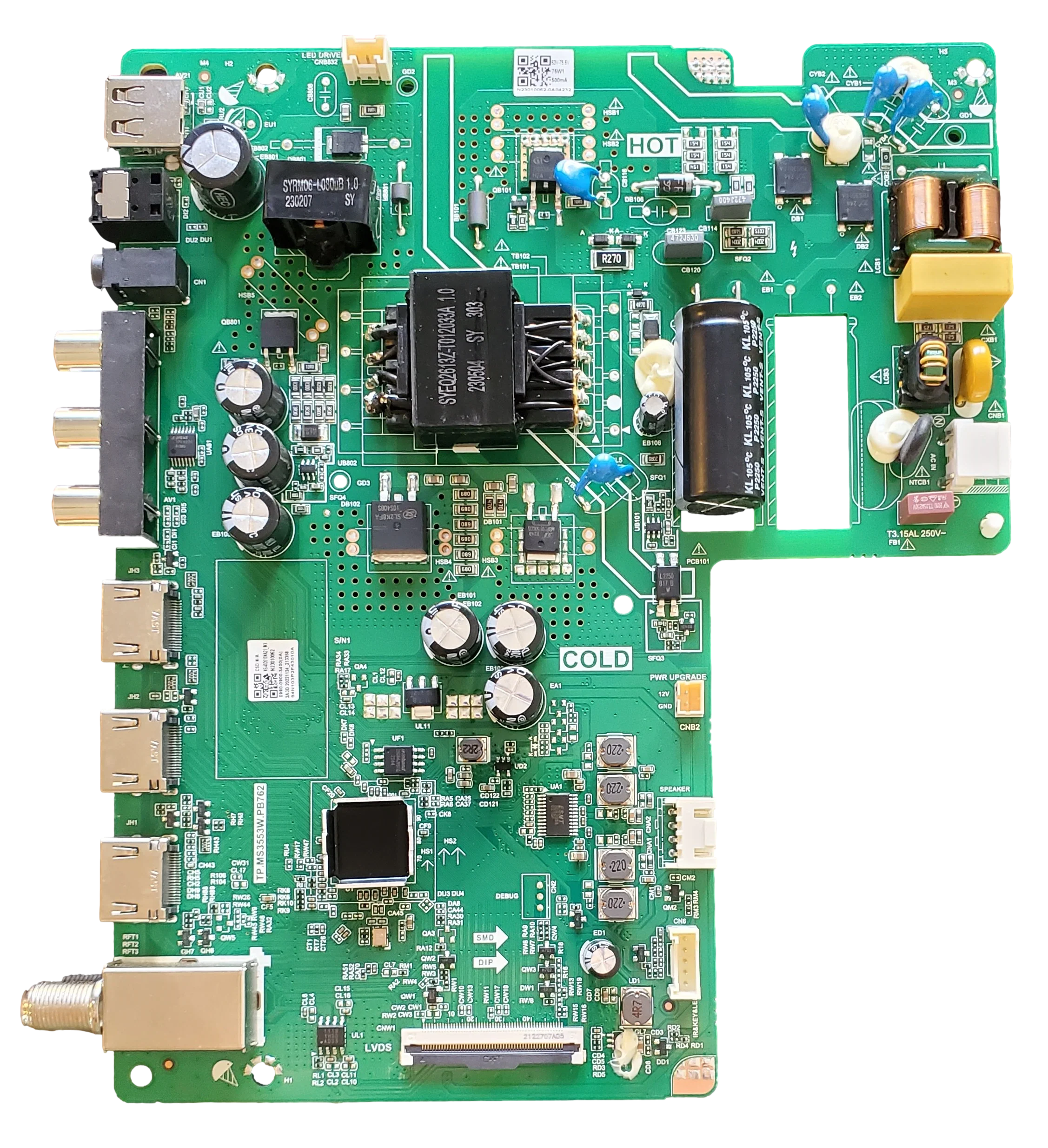 098009003400 Insignia Main Board, 0980-0900-3400, TP.MS3553W.PB762, NS-40D510NA21