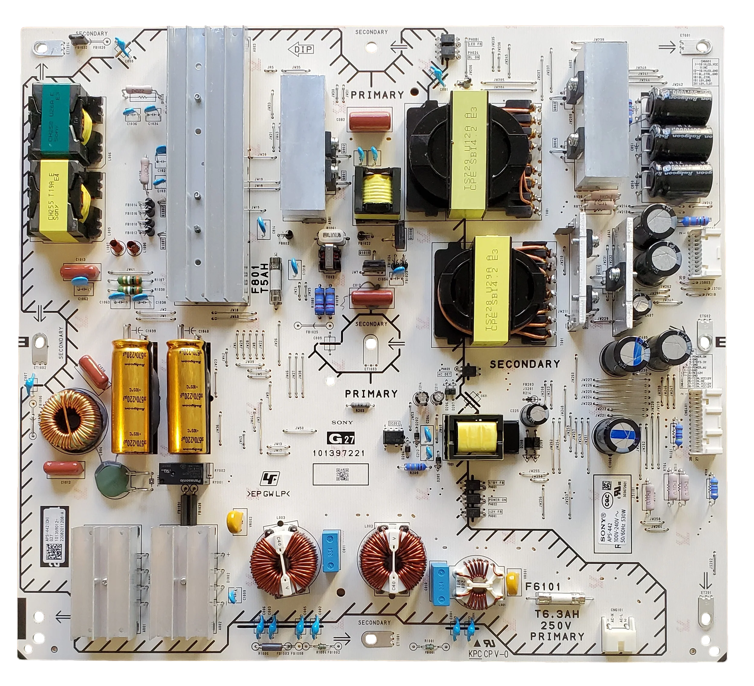 1-013-590-12 Sony Power Supply Board, 101359012, APS-442(CH), 101397221, XR-65X93L