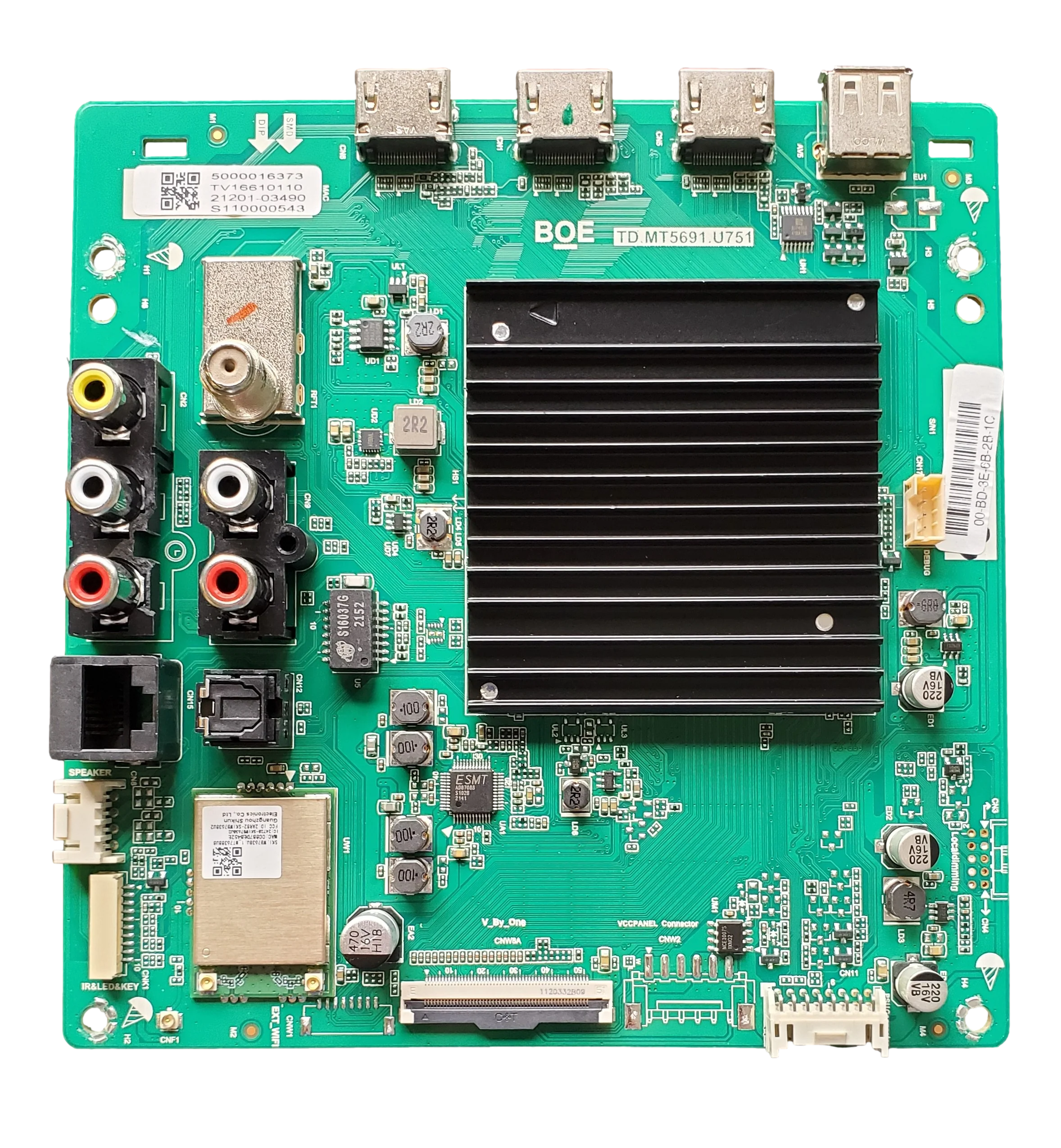 21201-03490 Vizio Main Board, TD.MT5691.U751, 00-BD-3E-6B-34-00, V755-J04