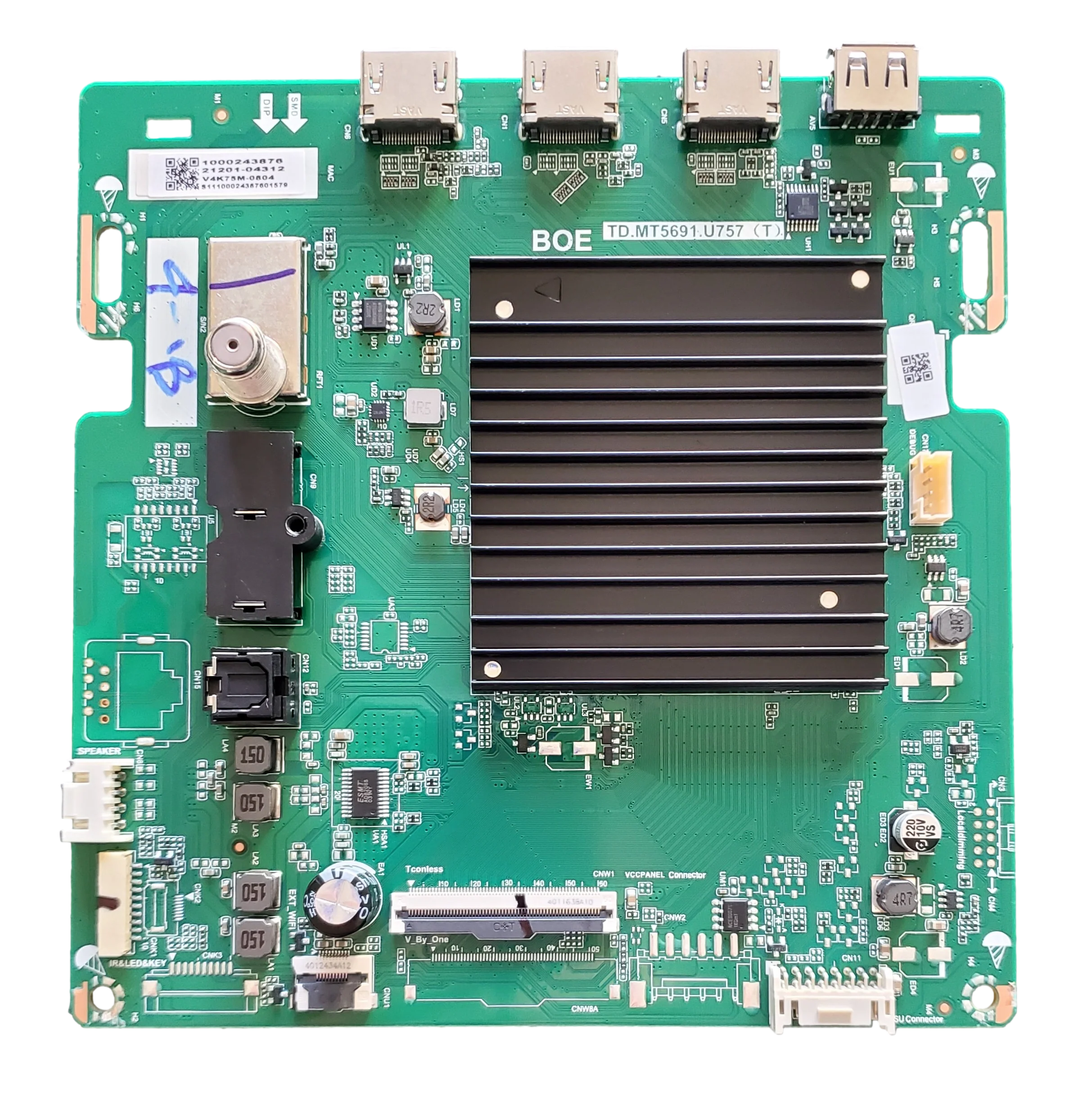 21201-04312 Vizio Main Board, TD.MT5691.U757, 21201-04312, V4K75M-0804