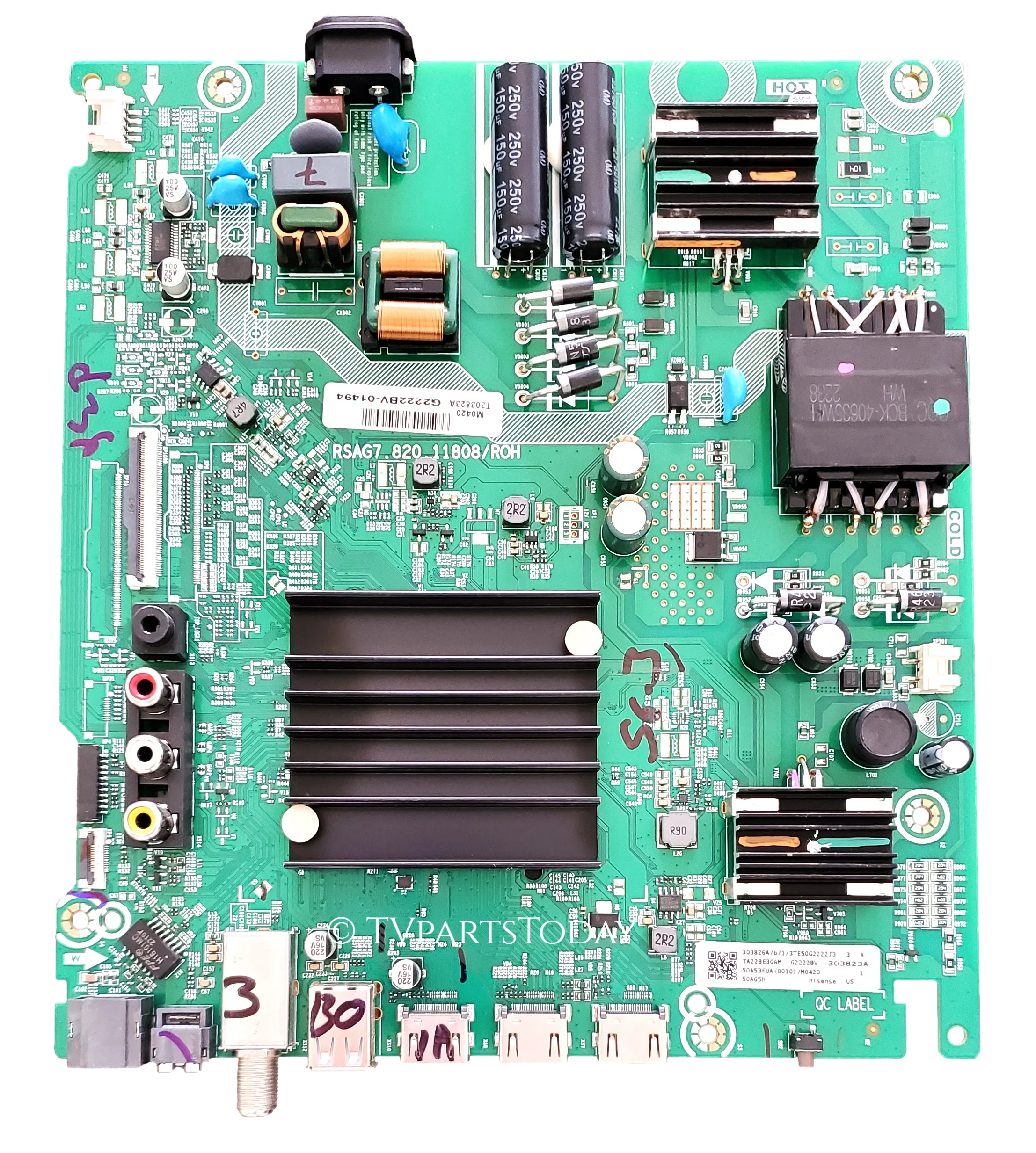 303826A Hisense Main Board / Power Supply Board, 303826,303823,RSAG7.820.11808/ROH,50A53FUA(0010) , 50A6H