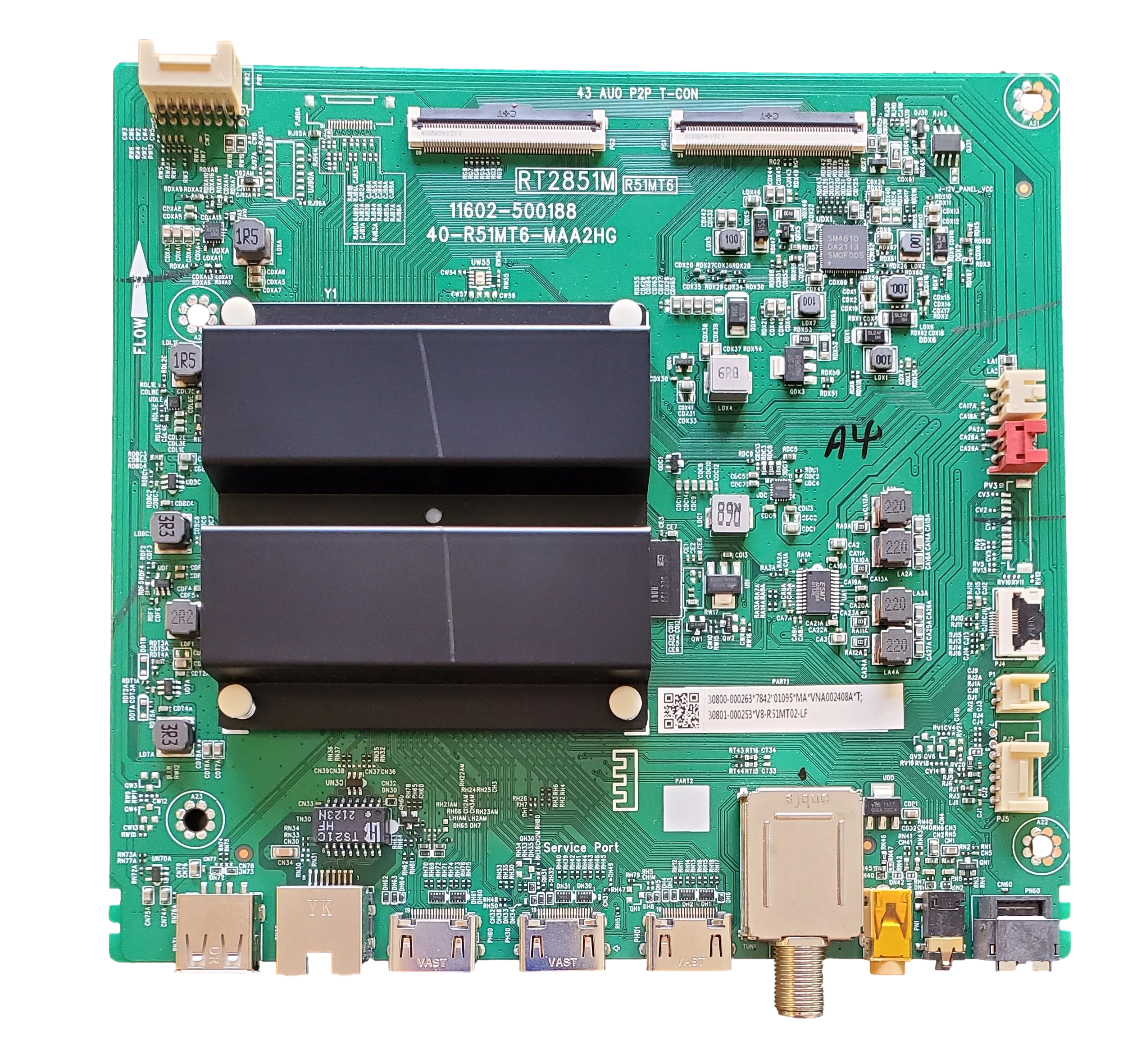 30800-000263 TCL Main Board, V8-R51MT02-LF, 40-R51MT6-MAA2HG, 43S434