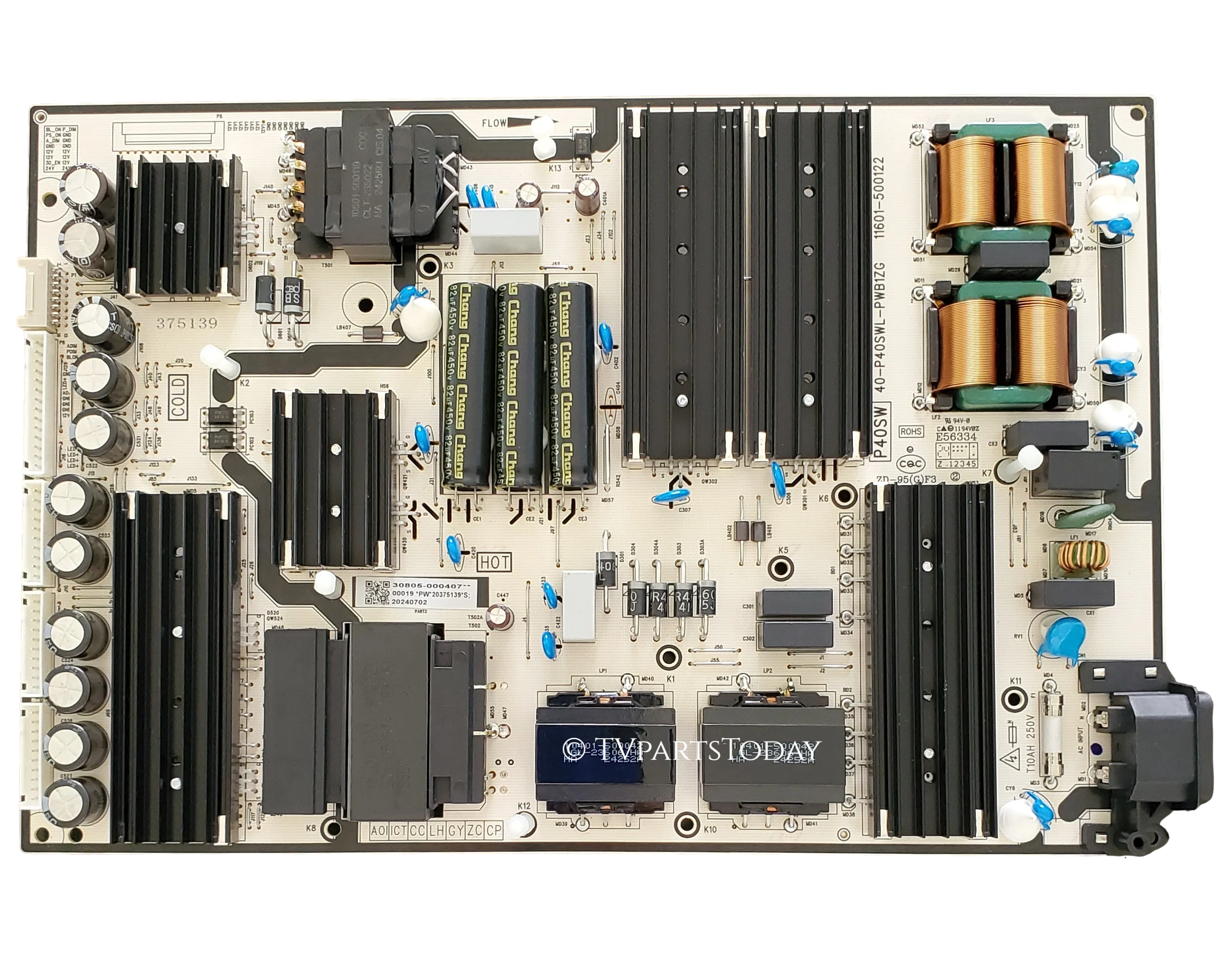 30805-000407 TCL Power Supply, 40-P40SWL-PWB1ZG, 11601-500122, 75Q750G, 75Q750GCA
