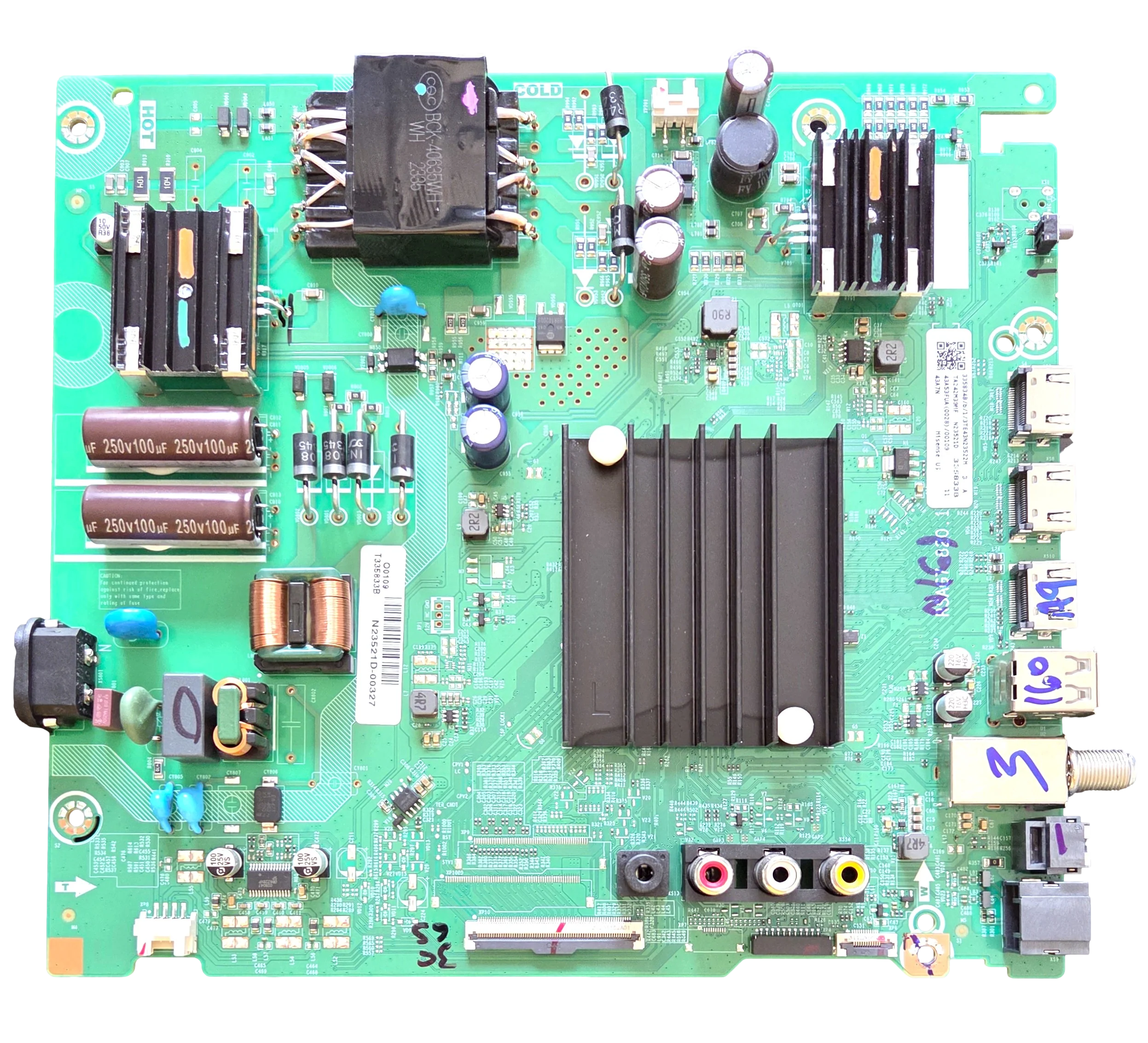 335834 Hisense Main Board/Power Supply, 335833, RSAG7.820.12970/ROH, 43A53FUA(0028), 43A7N