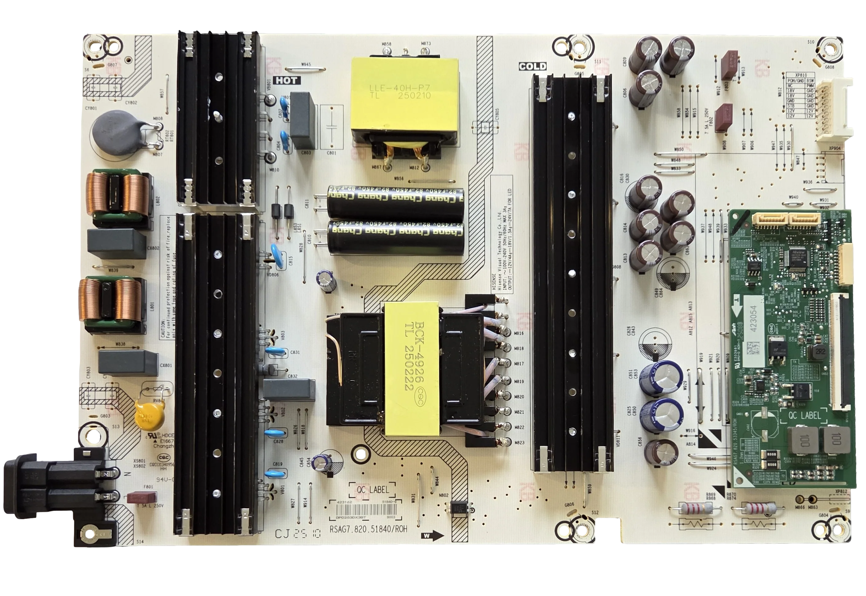 423162 Hisense Power Supply Board, RSAG7.820.51840/ROH, 65U65QF