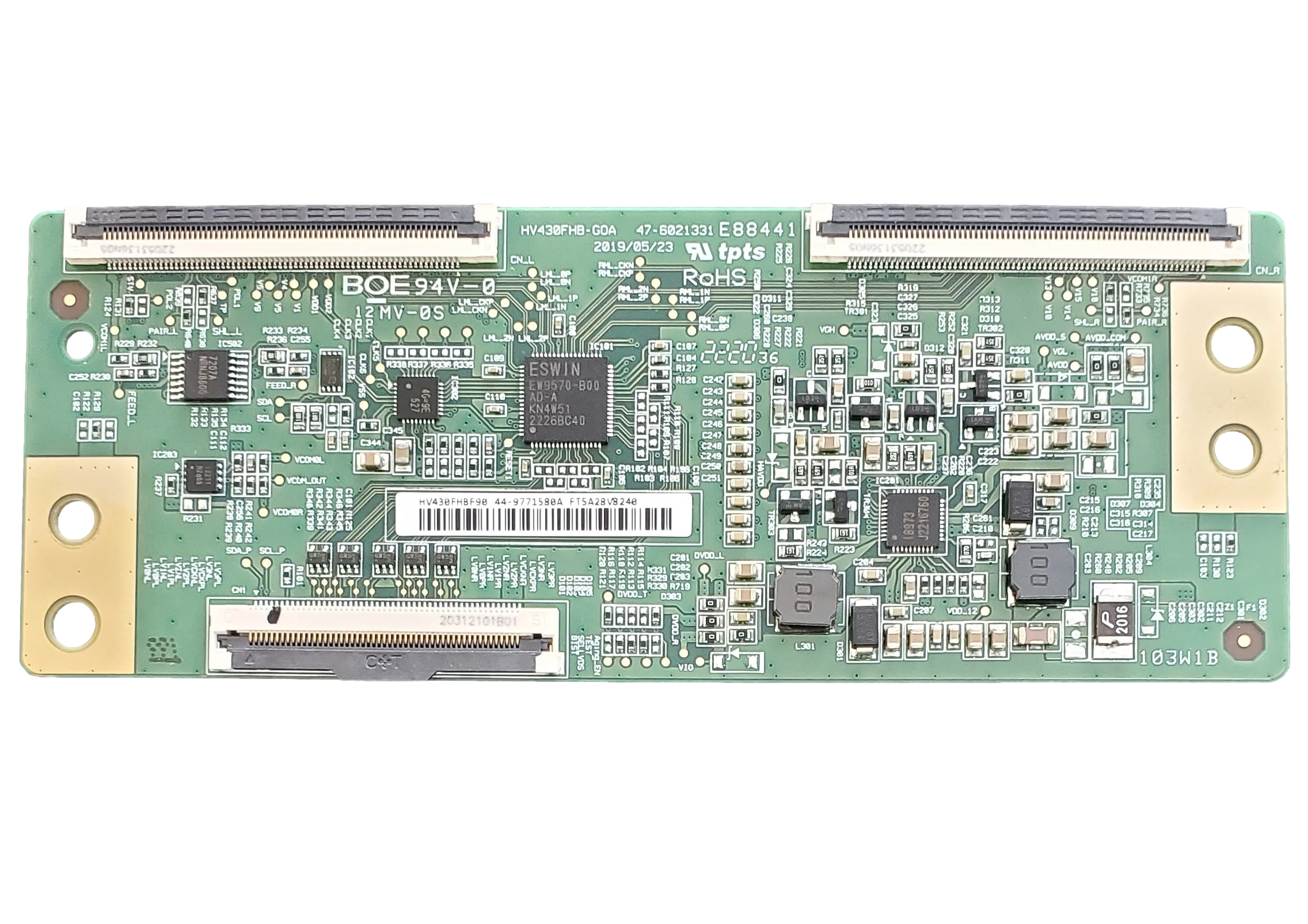 44-9771580A Vizio T-Con Board, HV430FHBF90, HV430FHB-GOA, D43F-J04