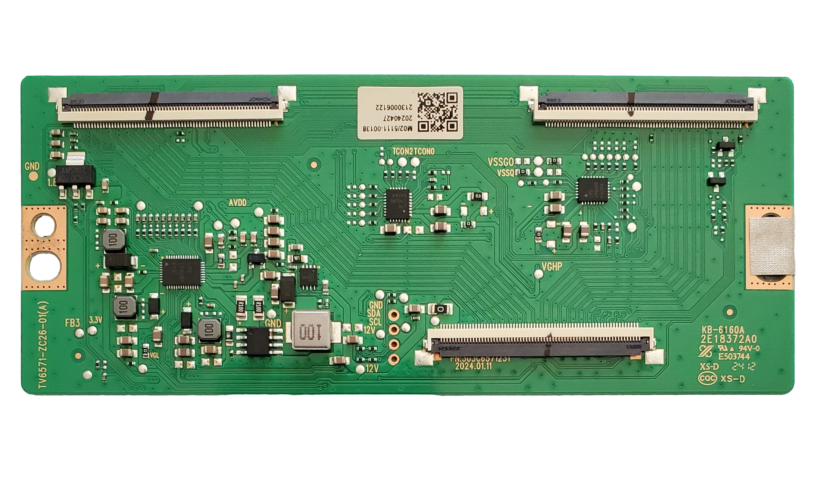 513C6571M02 Onn T-Con Board, 303C6571231, TV6571-ZC26-01(A), 100012587
