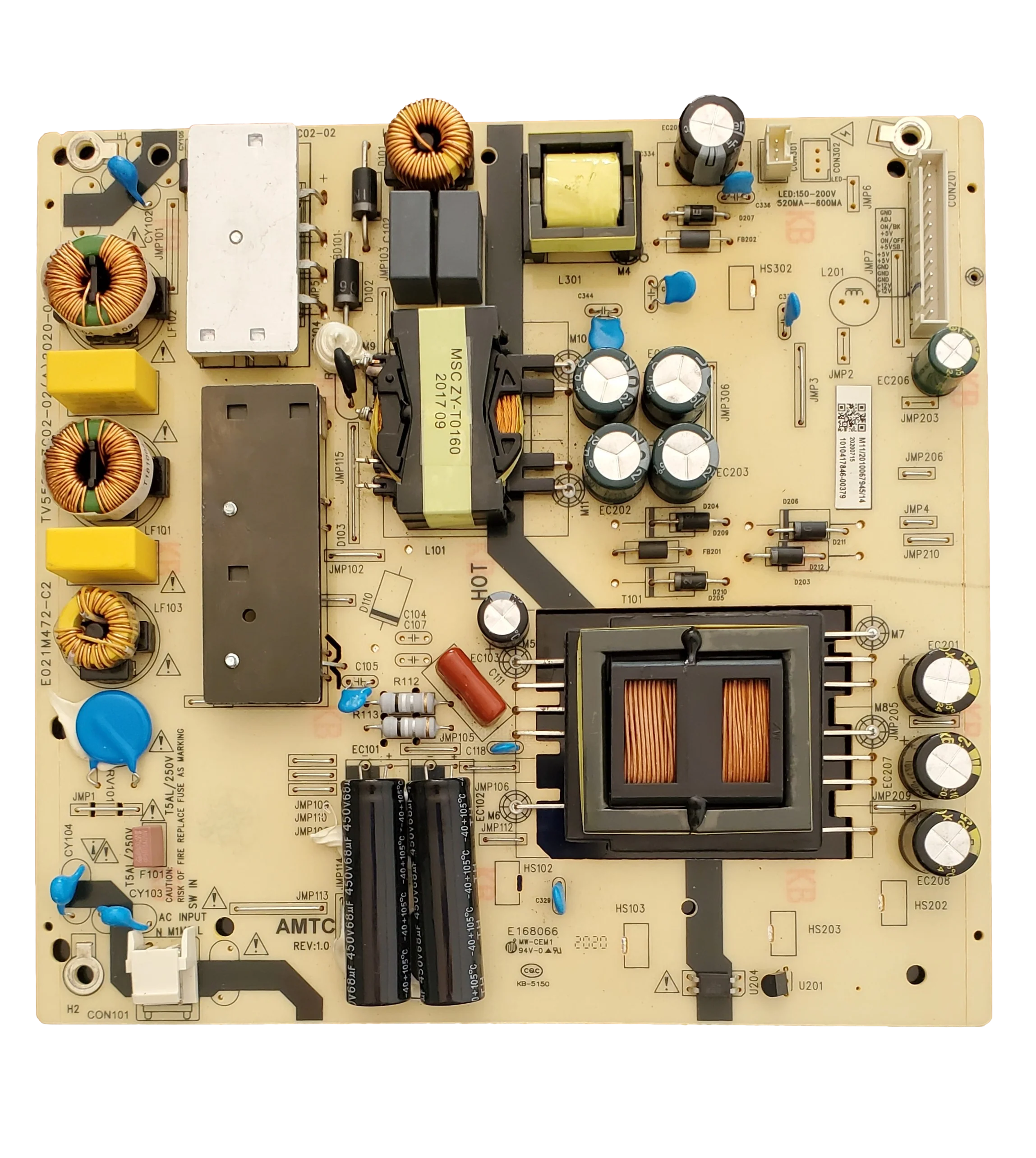514C5507M11 RCA Power Supply Board, TV5507-ZC02-02, RTAQ5033