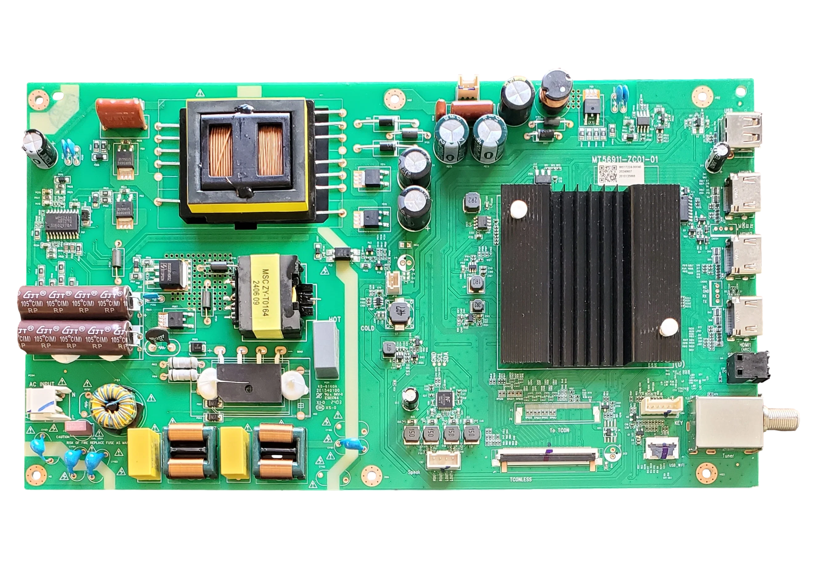 515C56911M07 Vizio Main Board/Power Supply, MT56911-ZC01-01, 515C56911M07, M07, V4K50M-0810