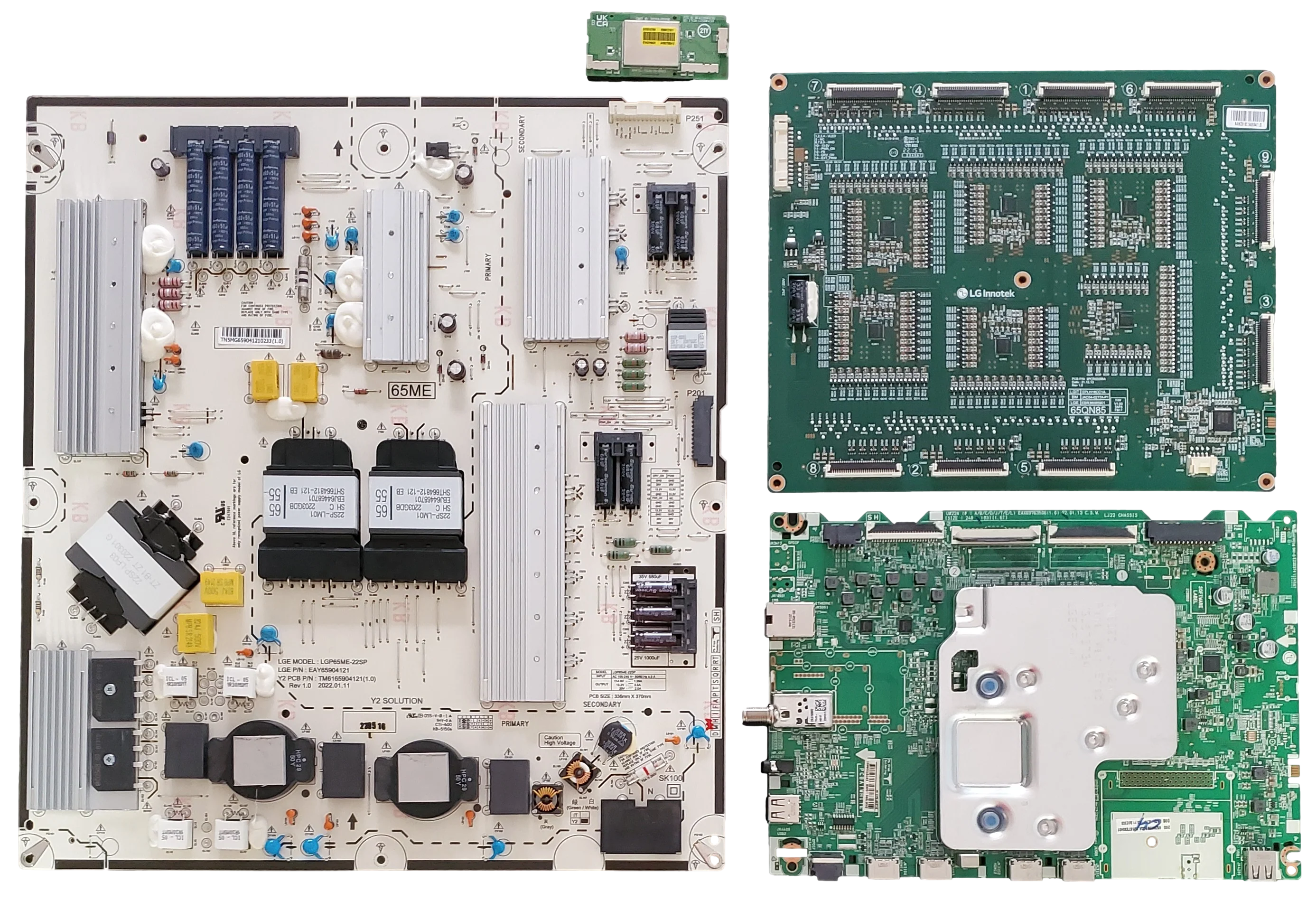 65QNED85UQA LG TV Repair Parts Kit, EBT67330401 Main Board, EAY65904121 Power Supply, EBR36085901 LED Driver, EAT65167004 Wifi, 65QNED85UQA, 65QNED85AQA