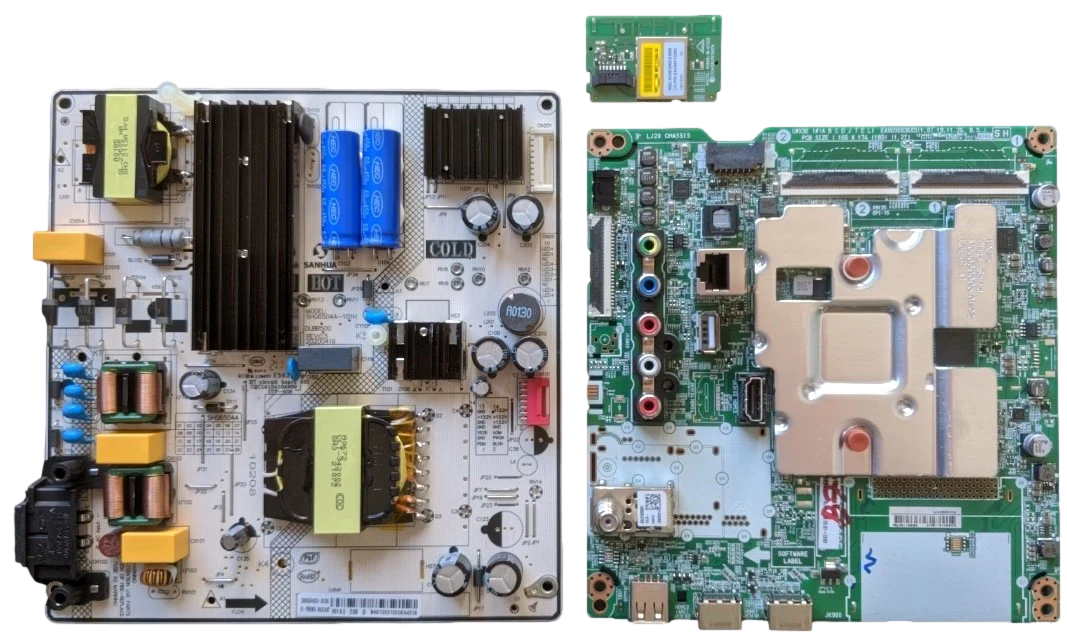 65UN7000PUB-kitA LG TV Repair Parts Kit, EBR31196734 Main Board, 81-PBE065-H4A24AP, COV36589101 Power Supply, EAT64113202 Wifi, 65UN7000PUB