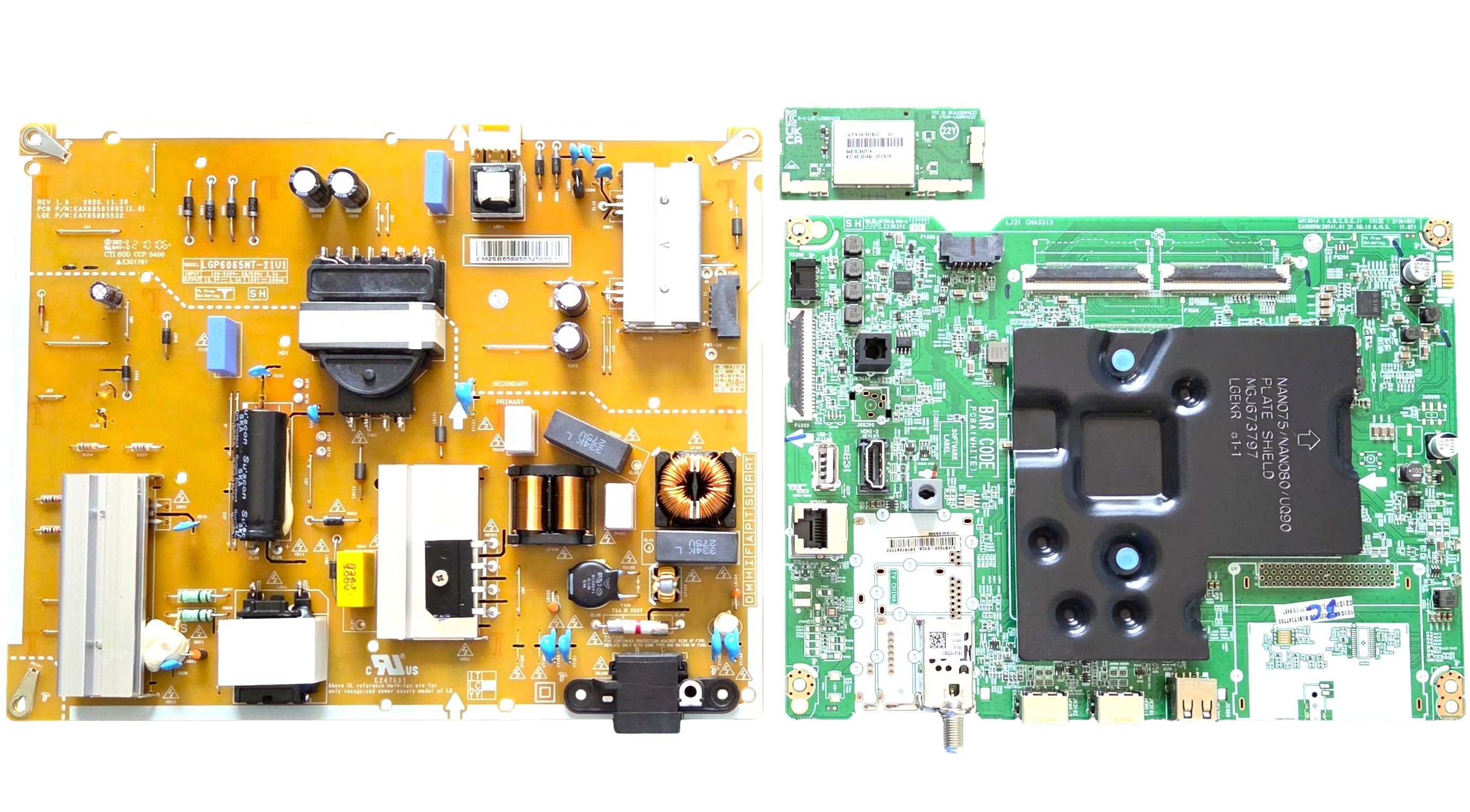 65UQ9000PUD LG TV Repair Parts Kit, EBT67247702 Main Board, EAY65895532 Power Supply, EAT65182001 Wifi, 65UQ9000PUD BUSFLKR, 65UN9000PUD
