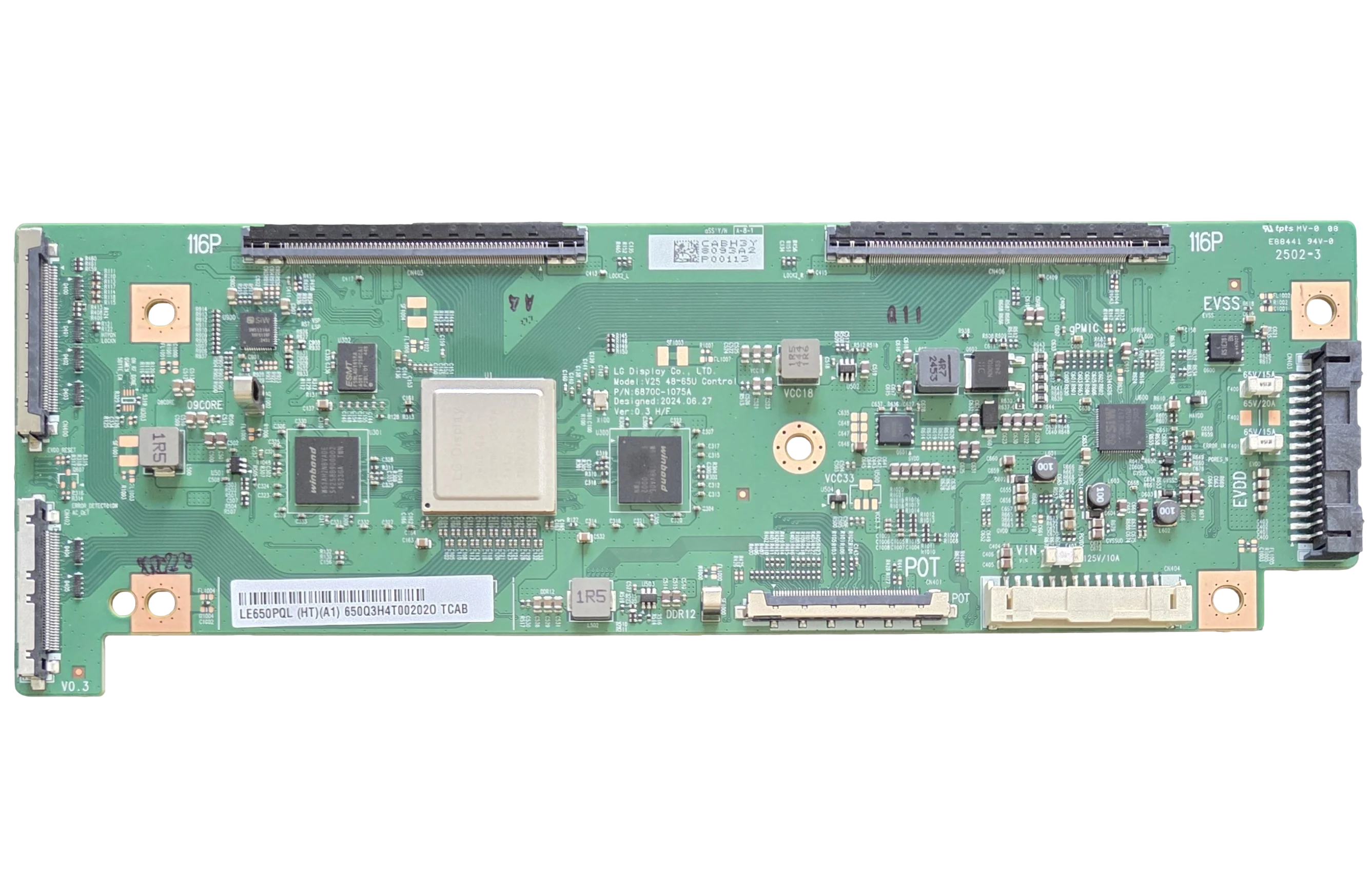 6871L-8093A LG T-Con Board, 6870C-1075A, OLED65B5AUA, OLED65B5PUA
