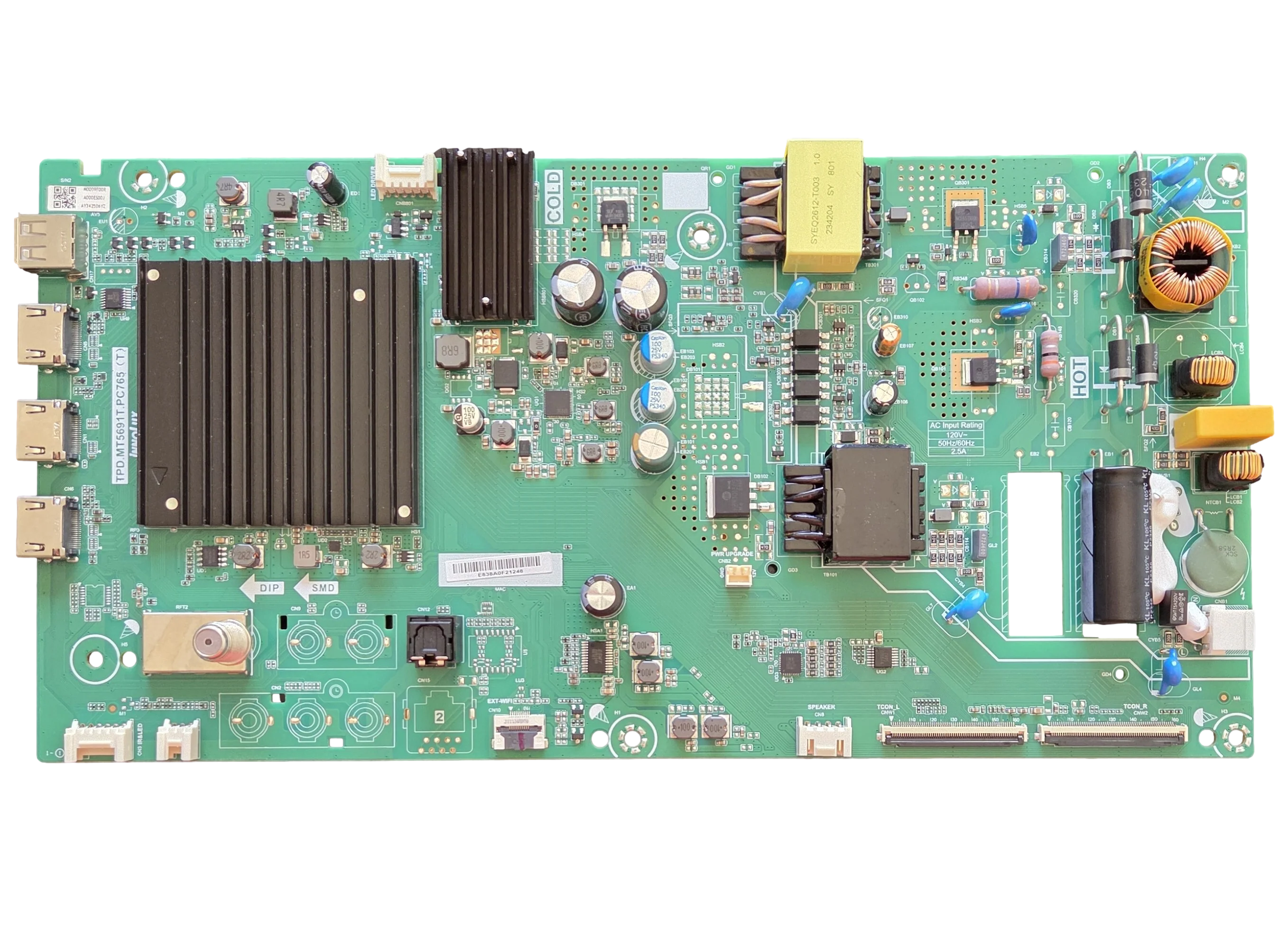 6M03A000ES00J Vizio Main Board/Power Supply, A000ES00J, TPD.MT5691T.PC765(T), V4K50C-0809