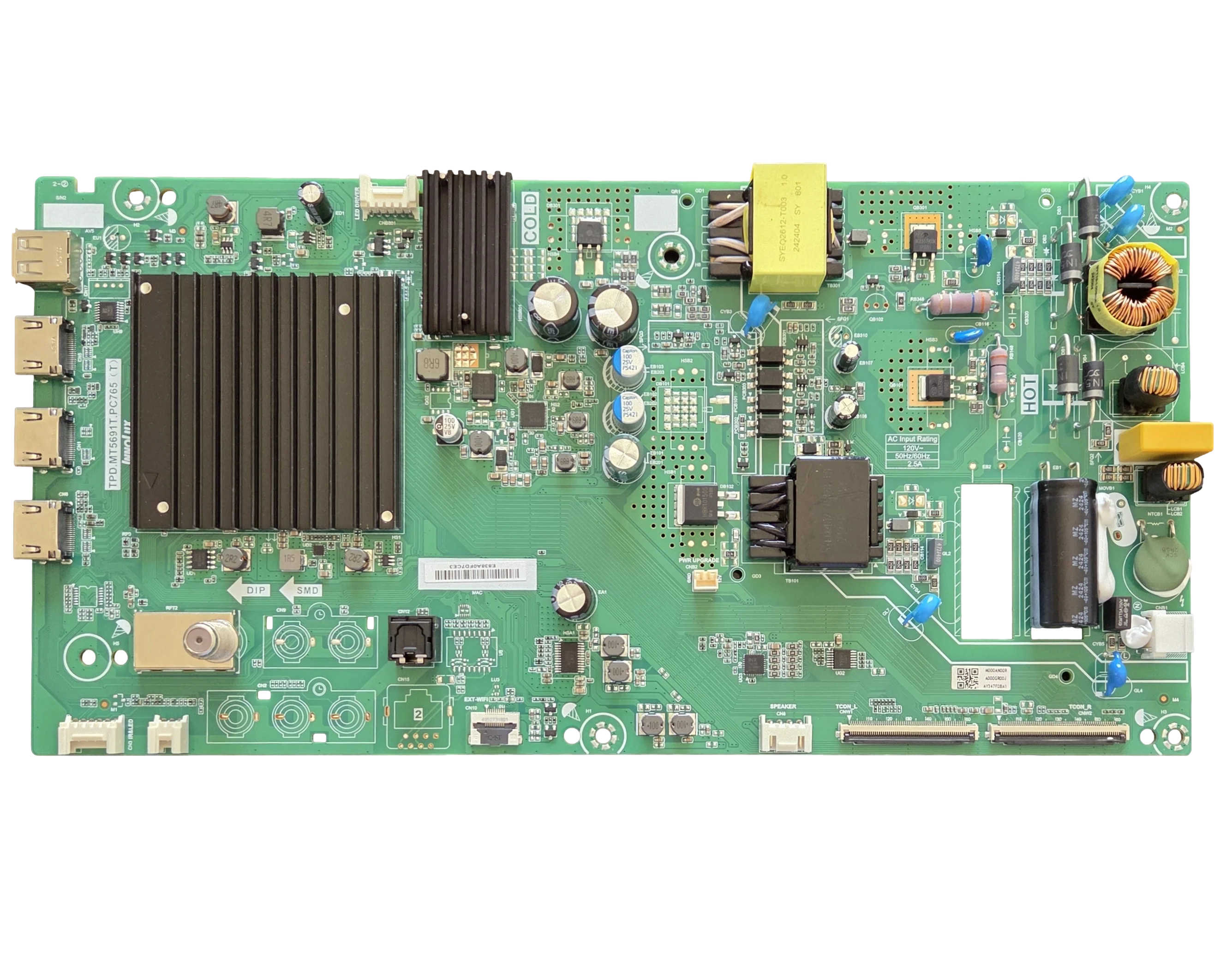 6M03A000GR00J Vizio Main Board/Power Supply, A000GR00J, M000AN00R, TPD.MT5691T.PC765 (T), VQD50S-0809