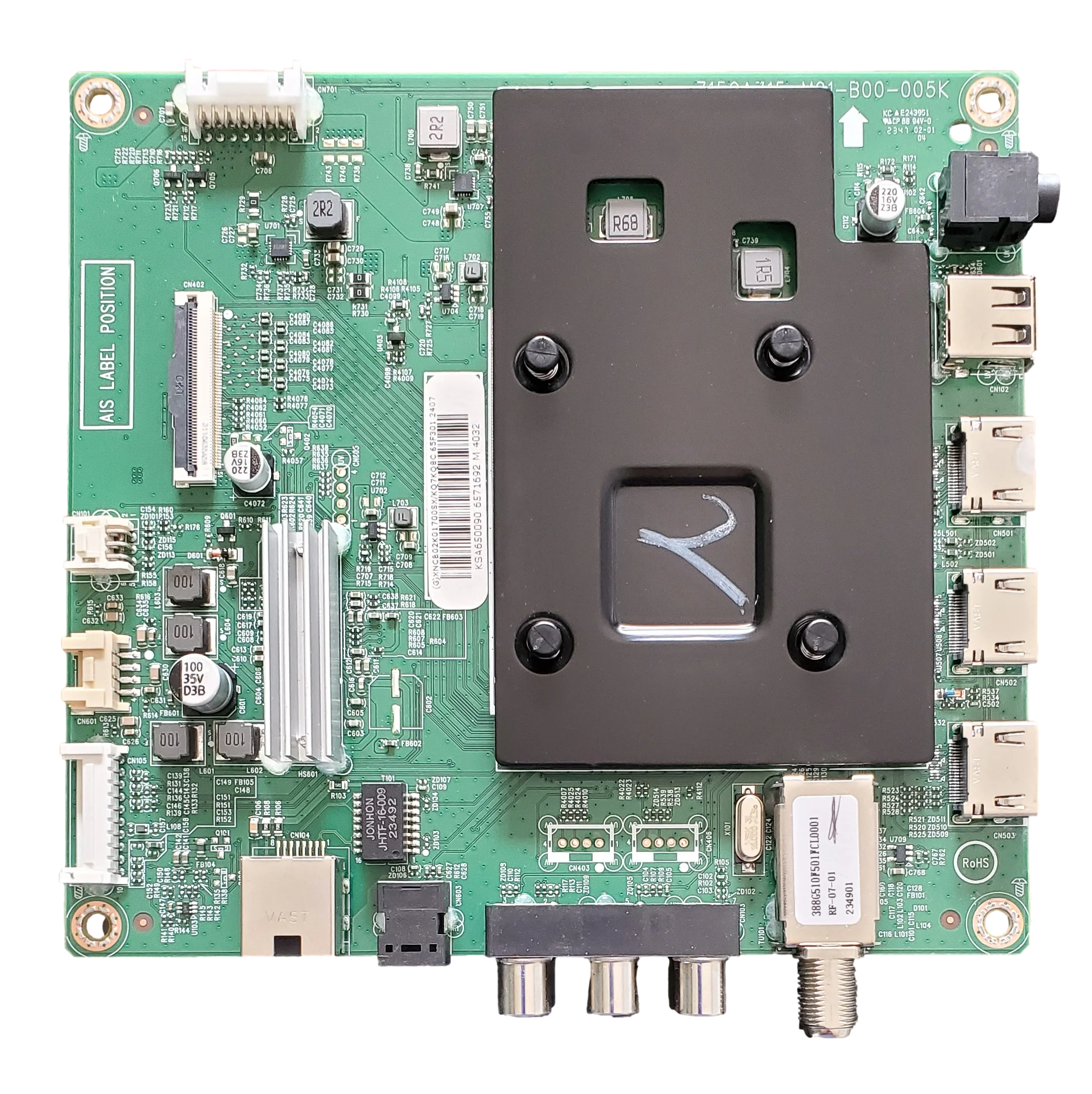 756TXNCB02K017 Insignia Main Board, (G)XNCB02K01700SX, 756TXNCB02K0170, 715GA715-M01-B00-005K, NS-65F301NA23