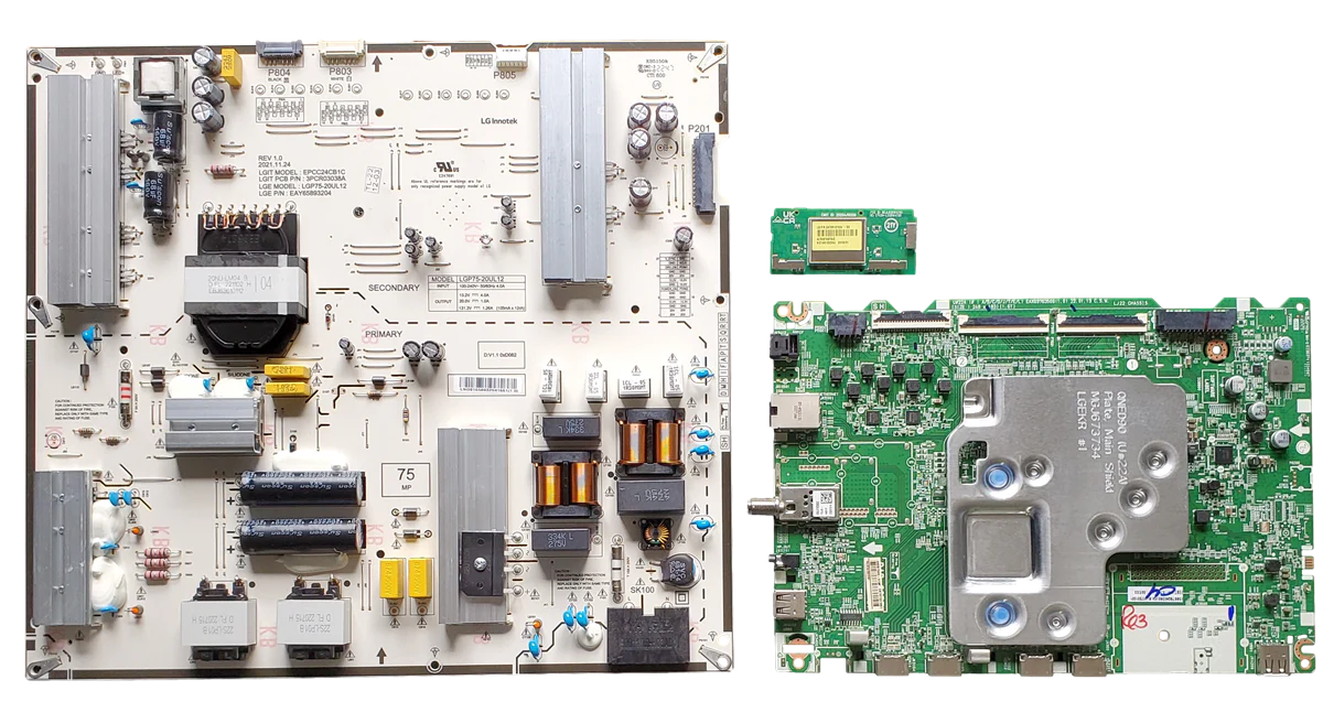 75QNED90PUB LG TV Repair Parts Kit, EBT67331001 Main Board, EAY65893204 Power Supply, EAT65167004 Wifi, 75UQ7590PUB.AUSCLKR, 75UQ7590PUB