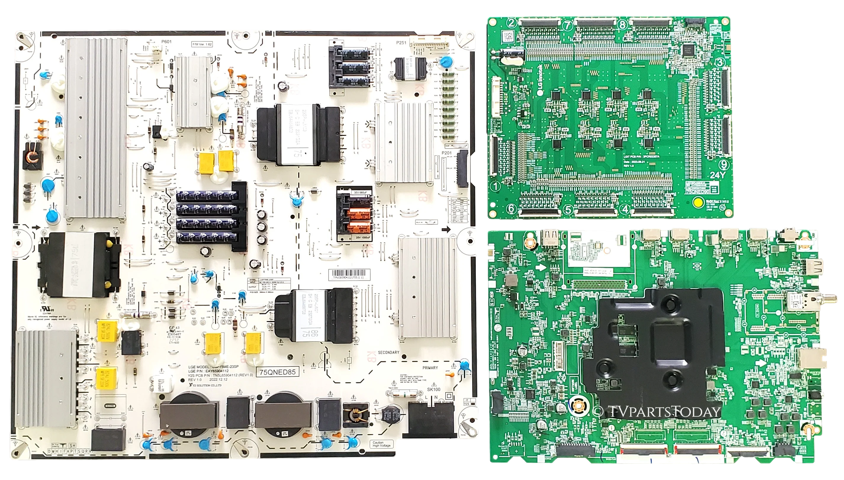 75QNED90TUA LG TV Repair Parts Kit, EBT67796502 Main Board, EAY65904112 Power Supply, EBR39174802 LED Driver, 75QNED90TUA
