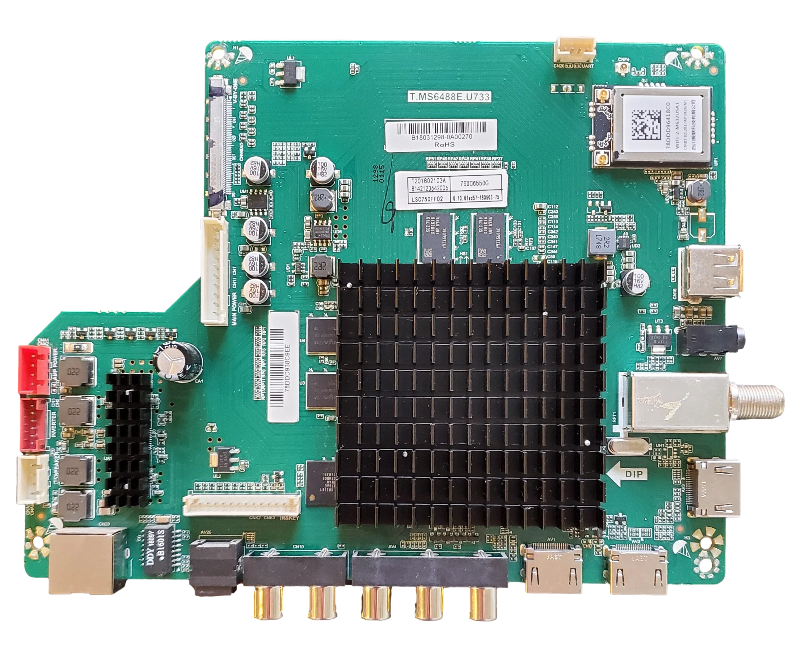 75UG6550G-Main, Haier Main Board, 8142123642006, T.MS6488E.U733, 75UG6550G