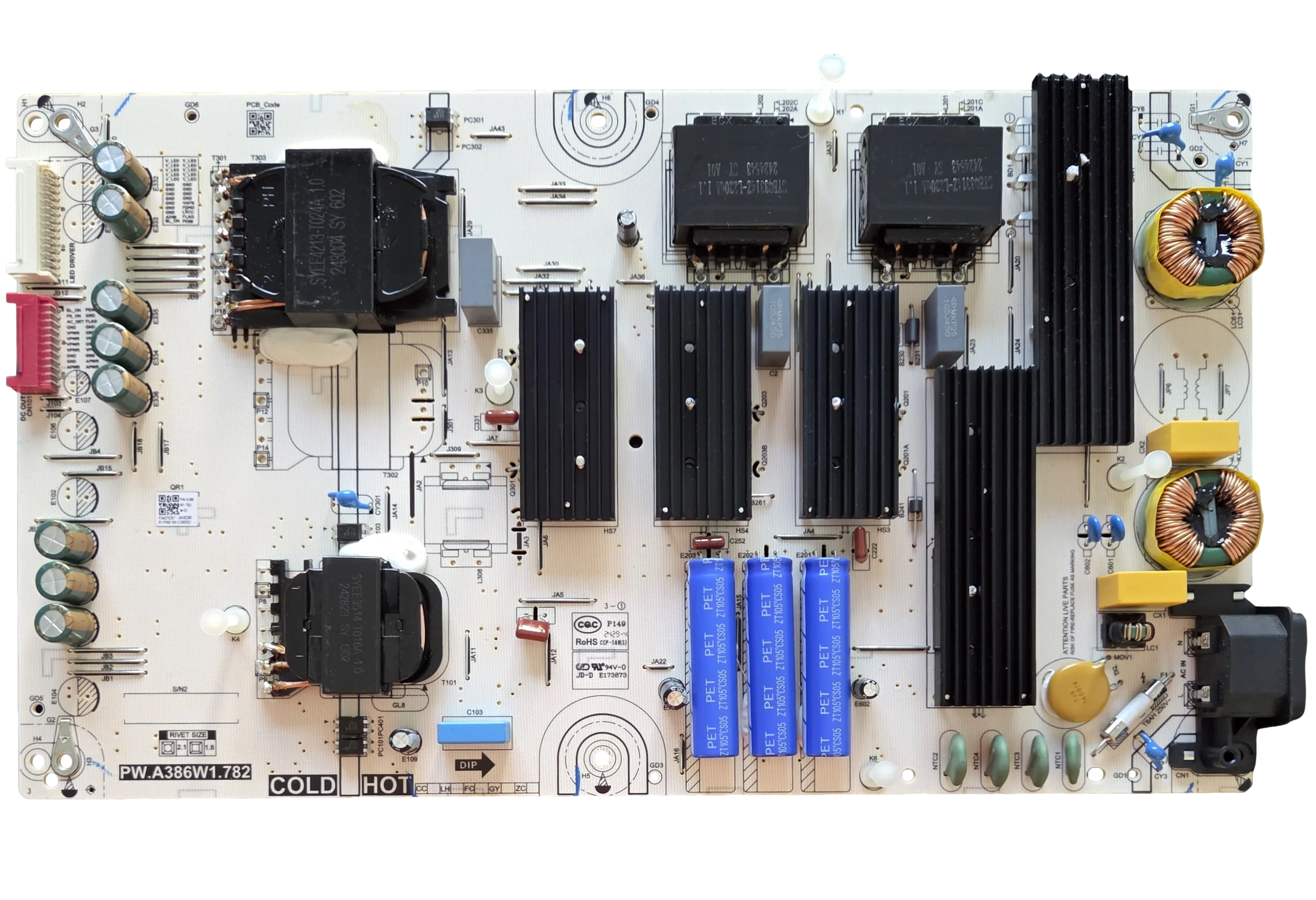 81-PWE16X-C390002 Panasonic Power Supply, PW.A386W1.782, TV-65W95AP