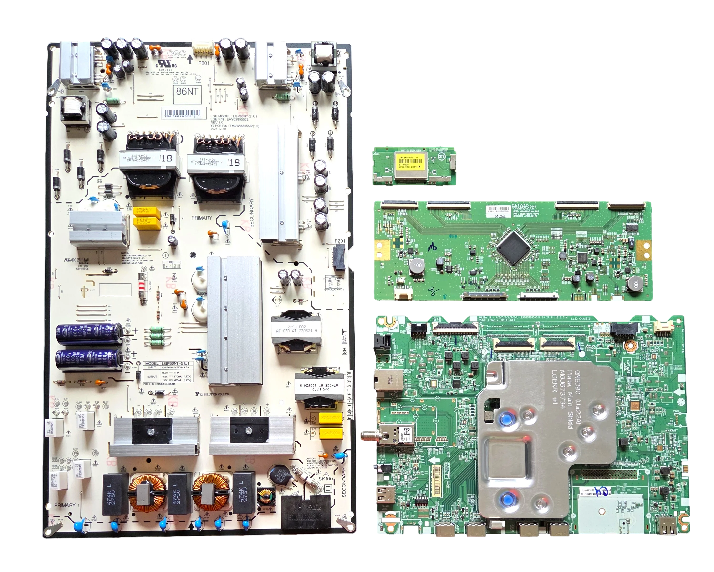 86NANO75UQA LG TV Repair Parts Kit, EBT66977201 Main Board, EAY65895562 Power Supply, 6871L-6102A T-Con, EAT65167004 Wifi, 86NANO75UQA BUSYLKR, 86NANO75UQA
