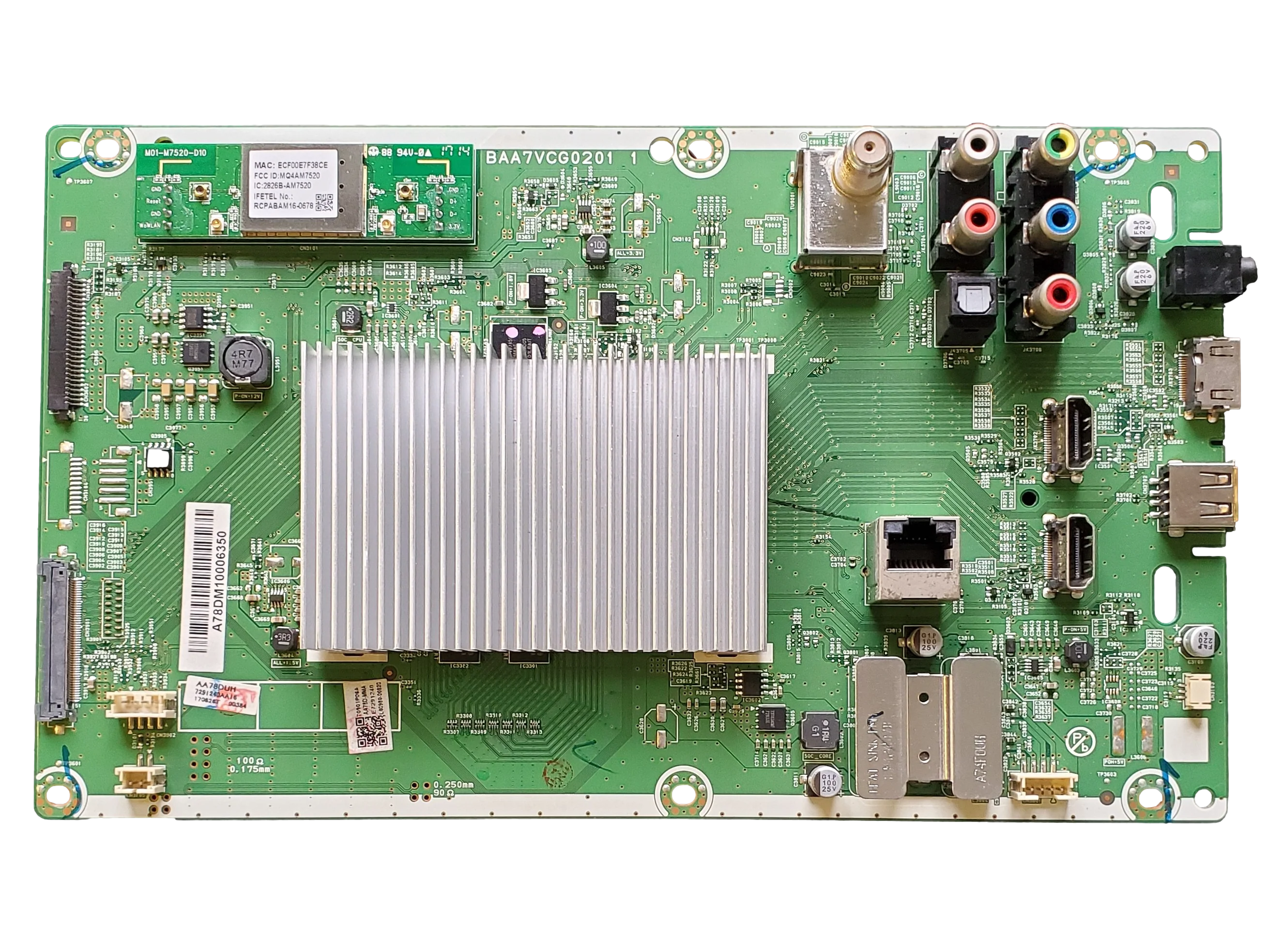 AA78DMMA-001 Philips Main Board, BAA7VCG0201 1,  AA78DUH,  AA78D-MMA , 65PFL5602/F7