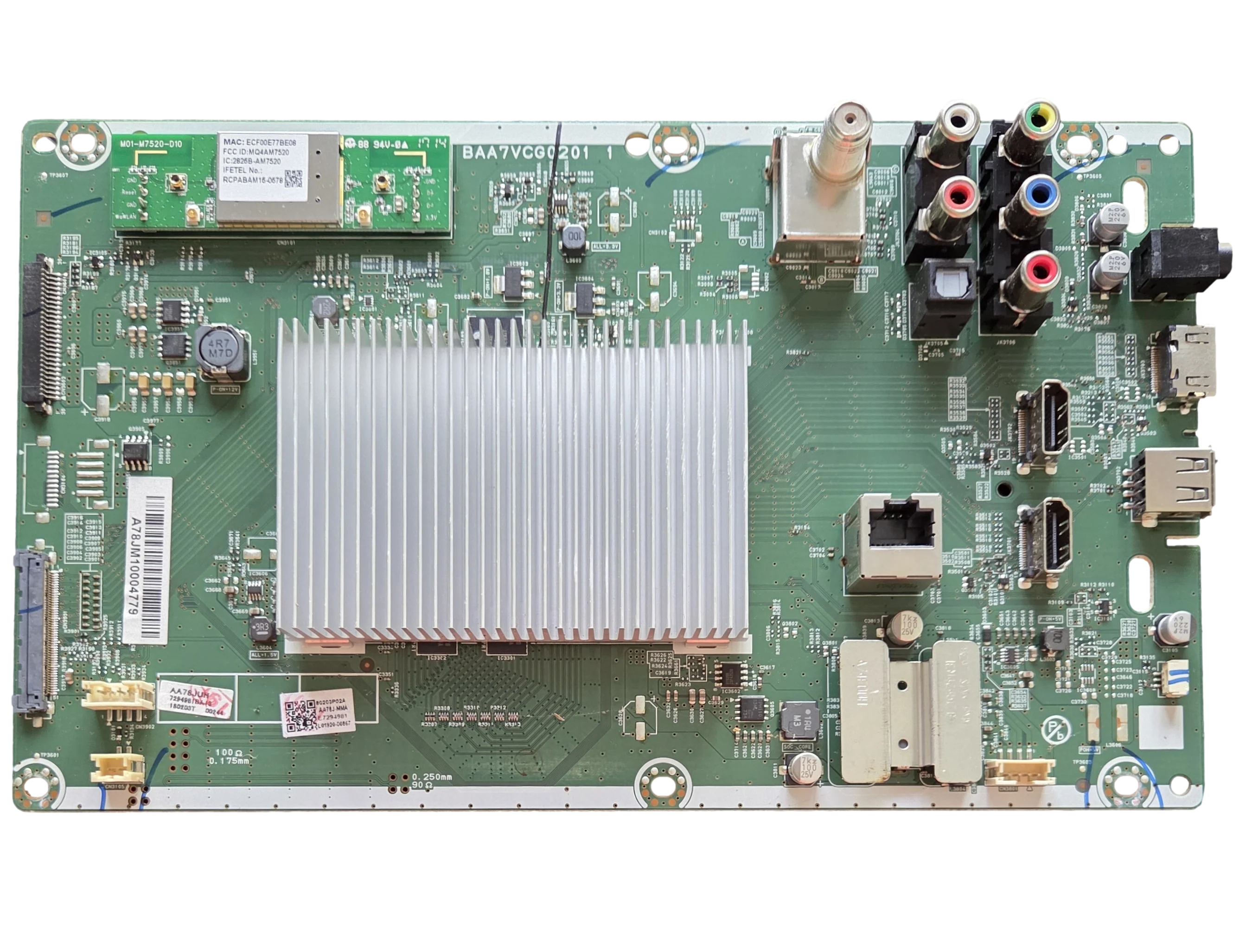 AA78JMMA-001 Phillips Main Board, AA78JUH, BAA7VCG0201 1, 65PFL5602/F7