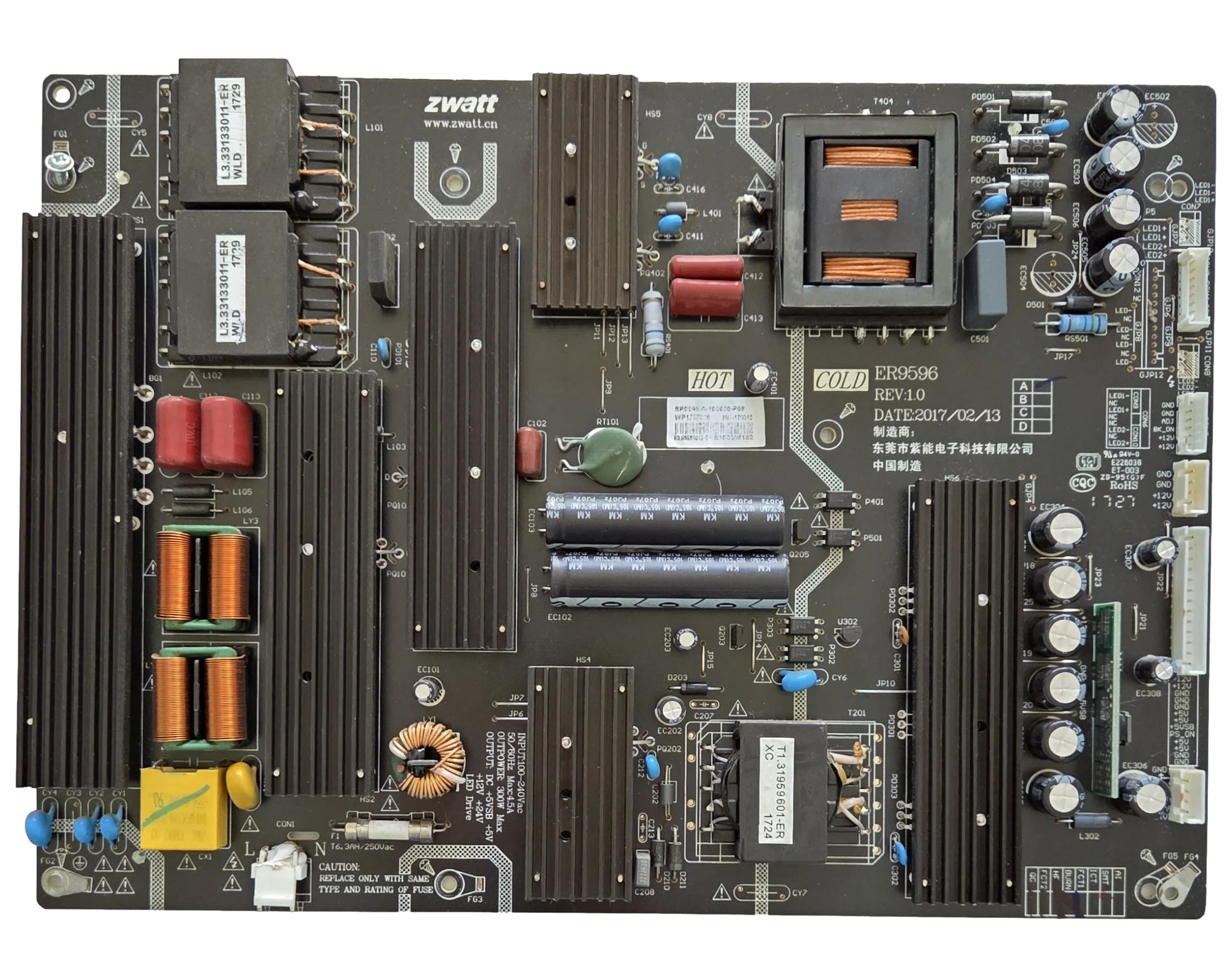 AE0050411 RCA Power Supply Board, ER9596, RTU7877-B