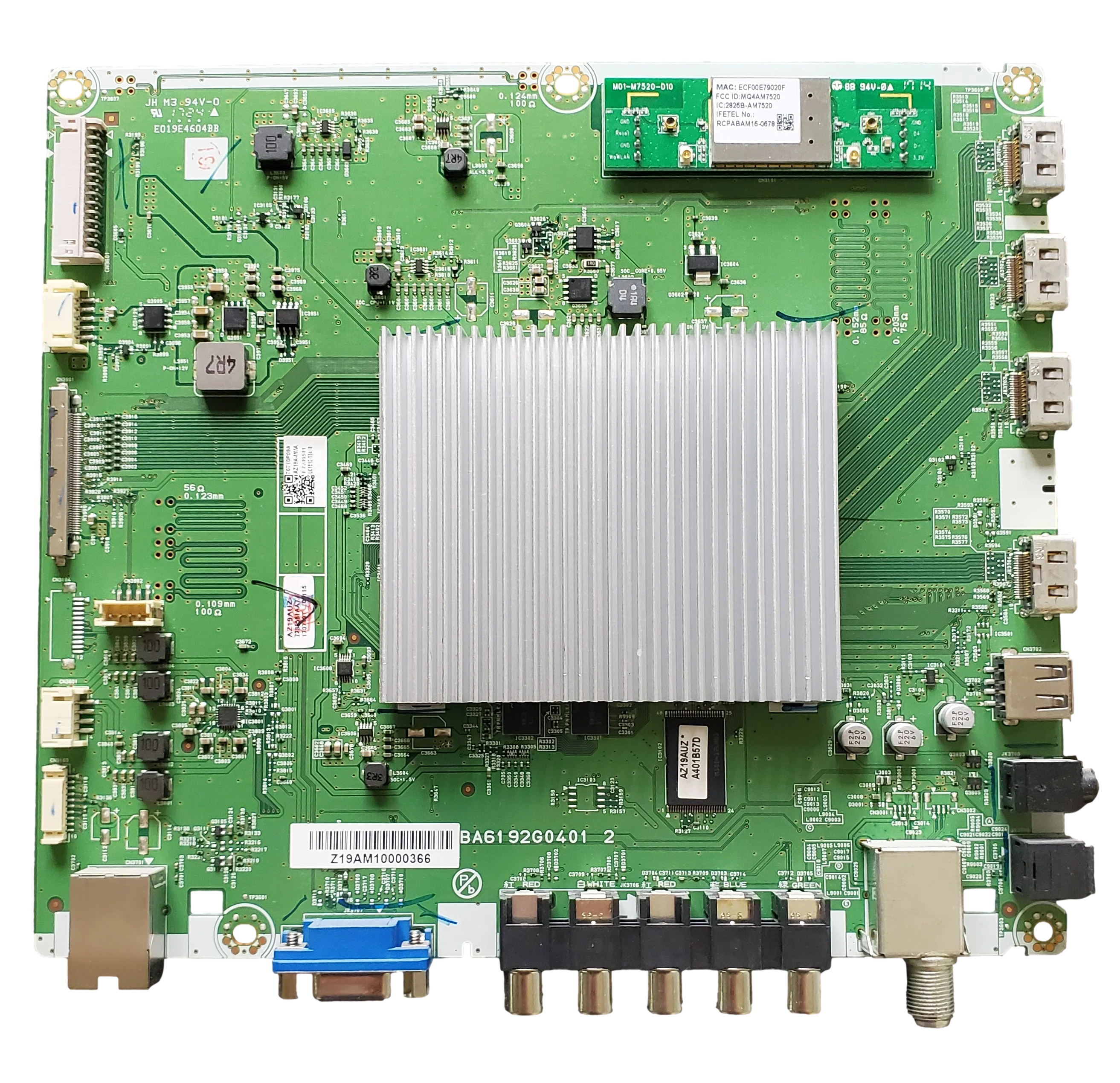 AZ19AMMA-001 Phillips Main Board, AZ19AUZ, BA6192G0401 2, 75PFL6601/F7 B