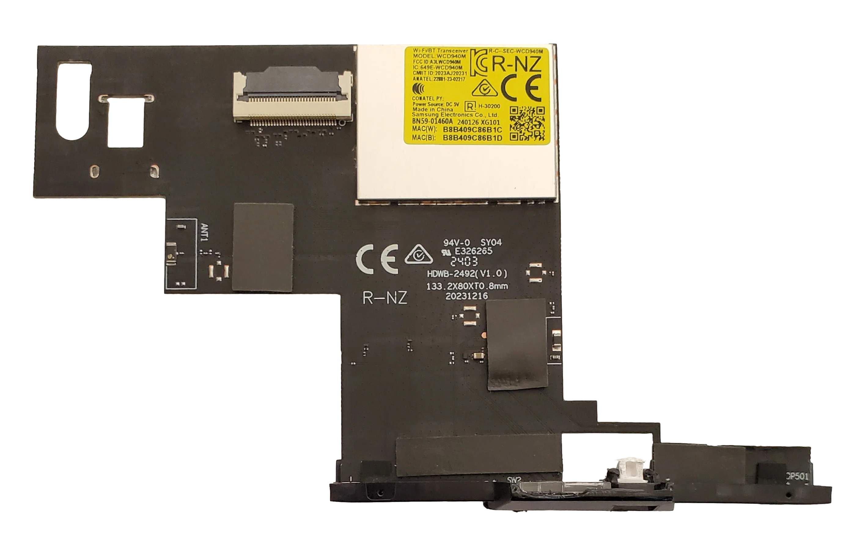 BN59-01460A Samsung Wi-Fi Module, WCD940M, QN85QN900DFXZA, QN75QN900DFXZA, QN65QN900DFXZA