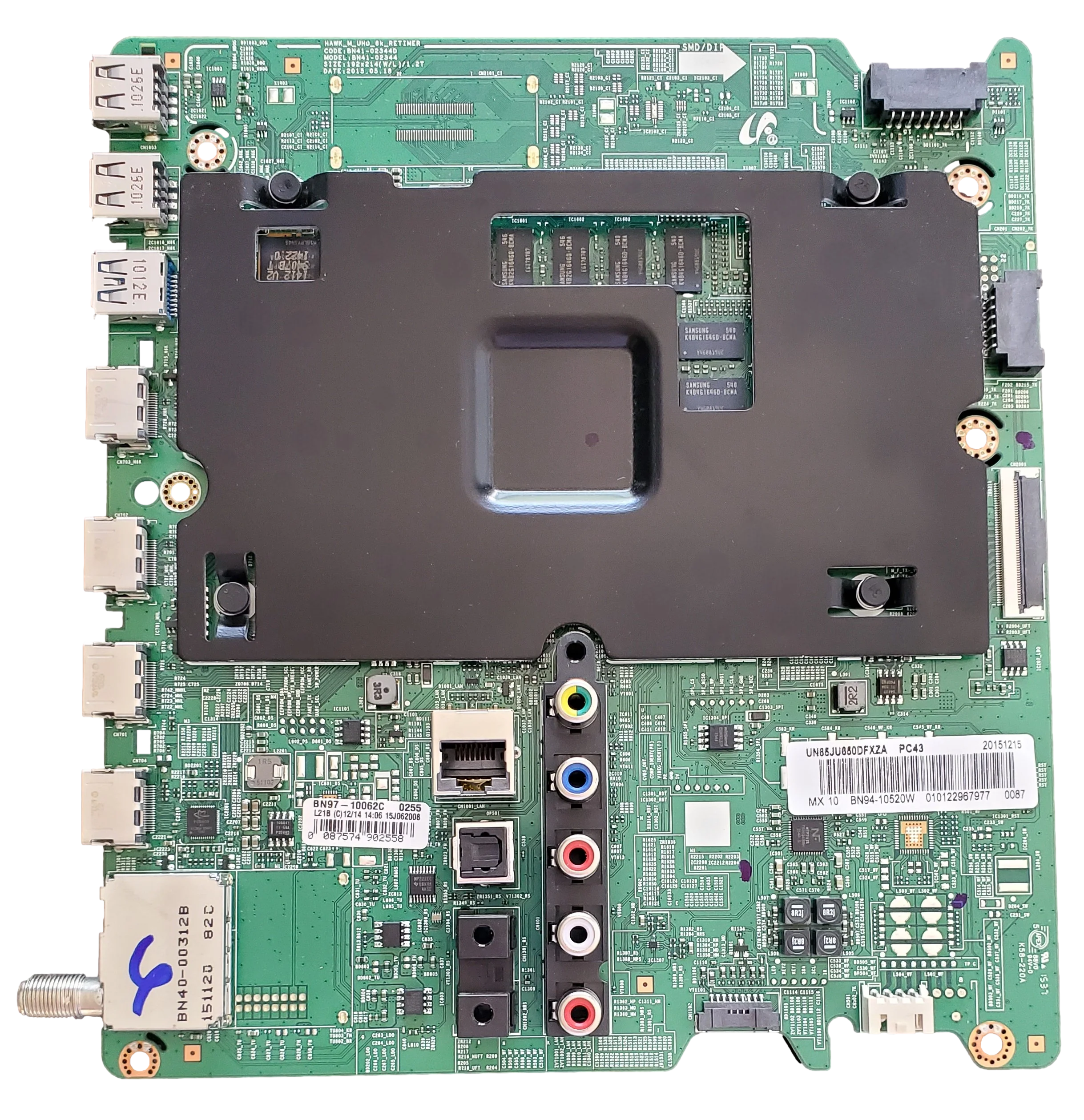 BN94-10520W Samsung Main Board, BN97-10062C, BN41-02344D, UN65JU650DFXZA