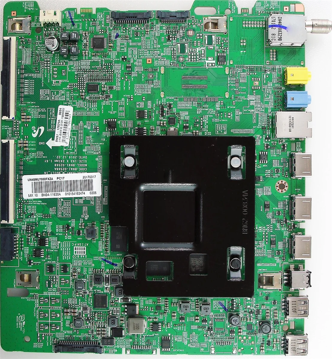 BN94-11930A Samsung Main Board, BN97-12829A, BN41-02568A, UN49MU7000FXZA, UN49MU7000FXZA FA01