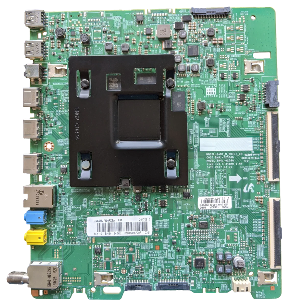 BN94-12404E Samsung Main Board, BN97-12813A, BN41-02568B, UN65MU7100FXZA