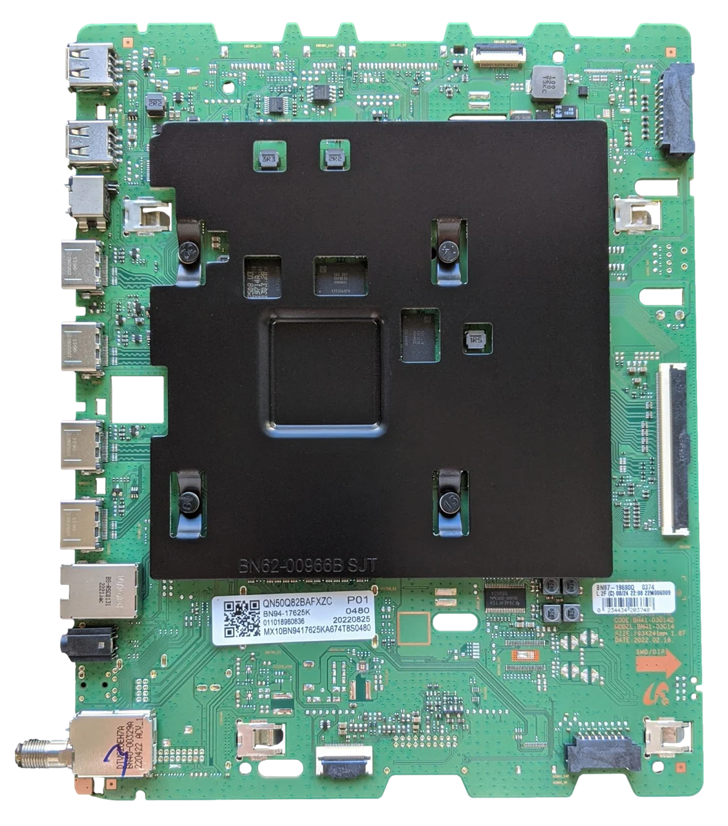 BN94-17625K Samsung Main Board, BN97-19680Q, BN41-03014D, QN50Q80BAF, QN50Q80BAFXZA