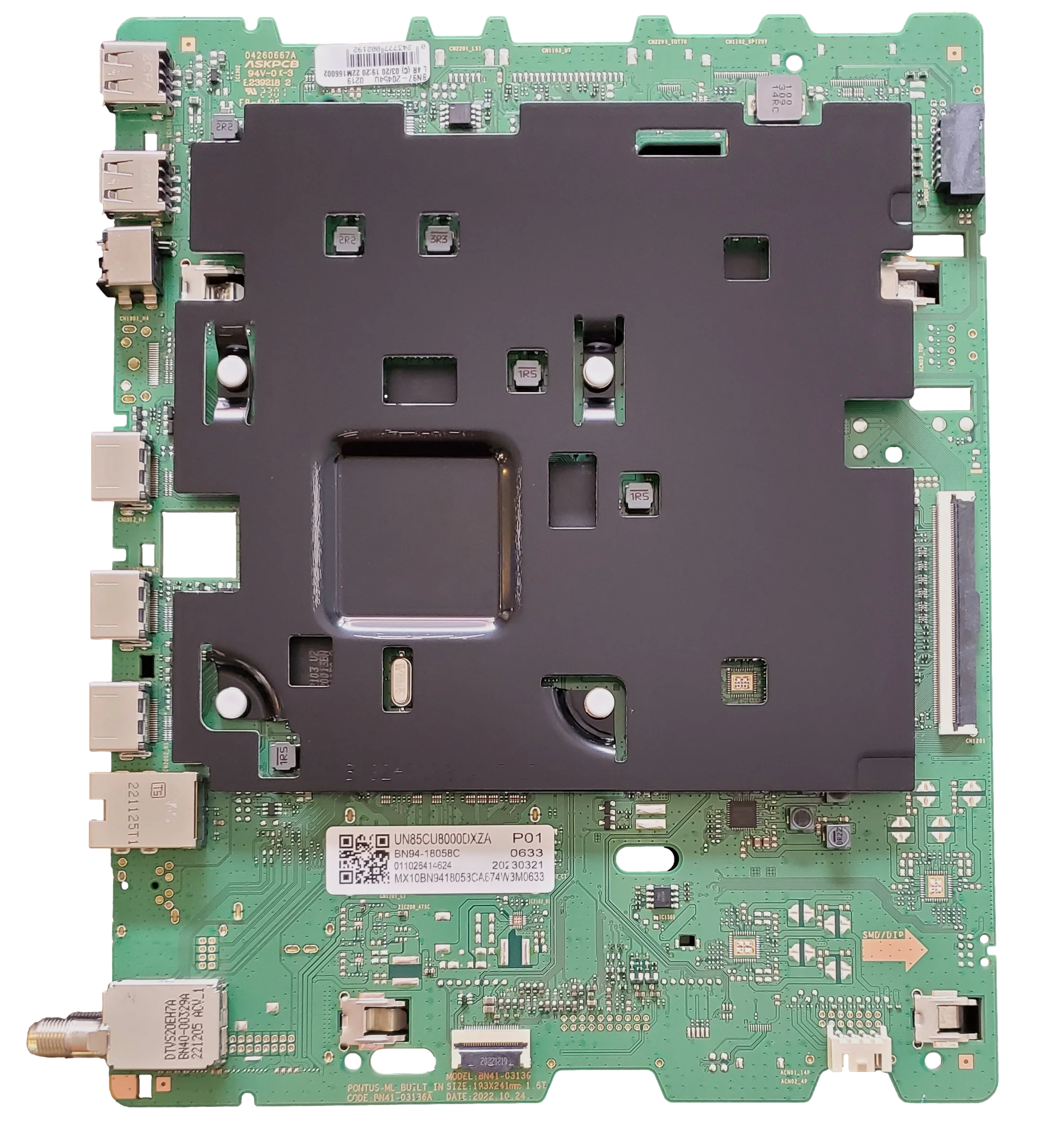 BN94-18058C Samsung Main Board, BN97-20454U, BN41-03136A, UN85CU8000DXZA, UN85CU8000FXZA