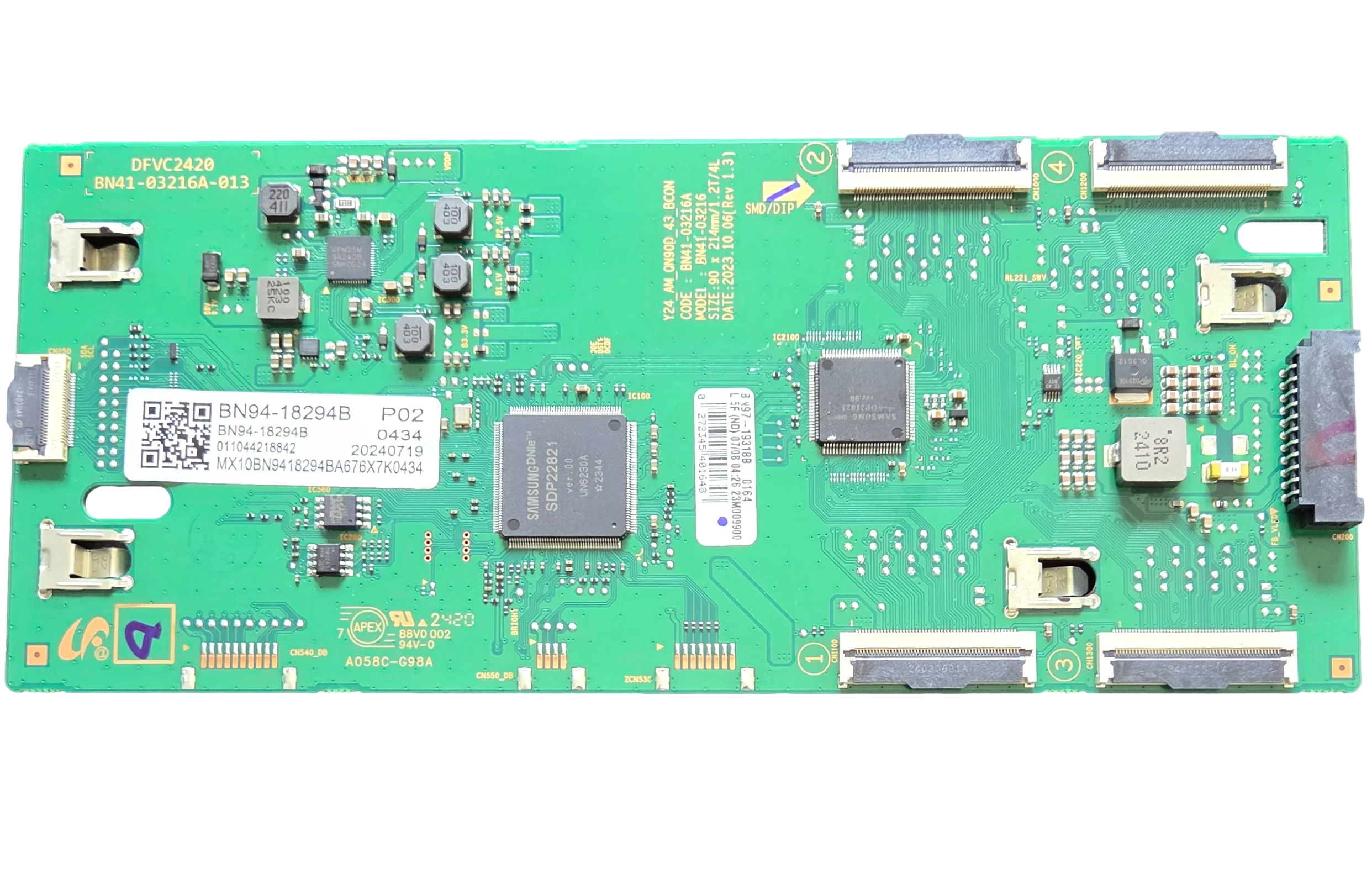 BN94-18294B Samsung T-Con, BN97-19318B, BN41-03216A, QN43QN90DAFXZA