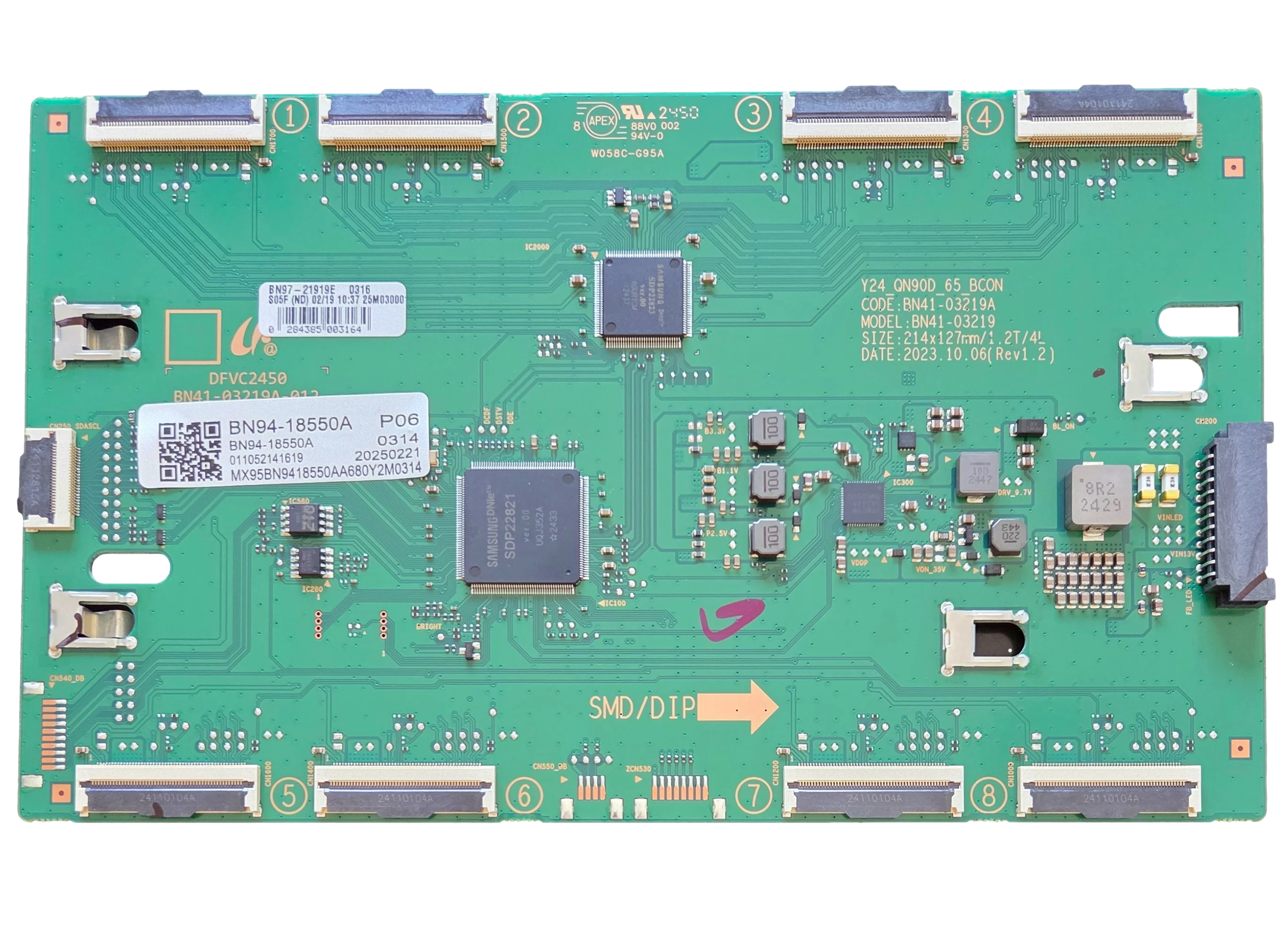 BN94-18550A Samsung T-Con, BN41-03219A, BN97-21919E, QN65QN90FAFXZA