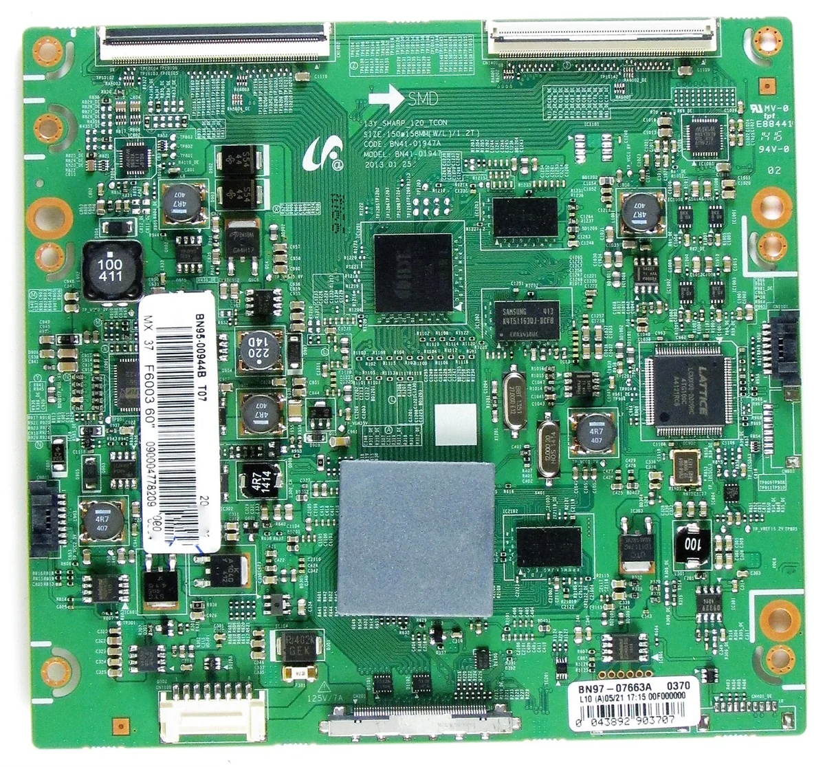 BN95-00944B Samsung  T-Con board, BN97-07663A, E88441, UN60FH6200FXZA, UN60H6203AFXZA, UN60EH6003FXZA, UN60FH6003FXZA