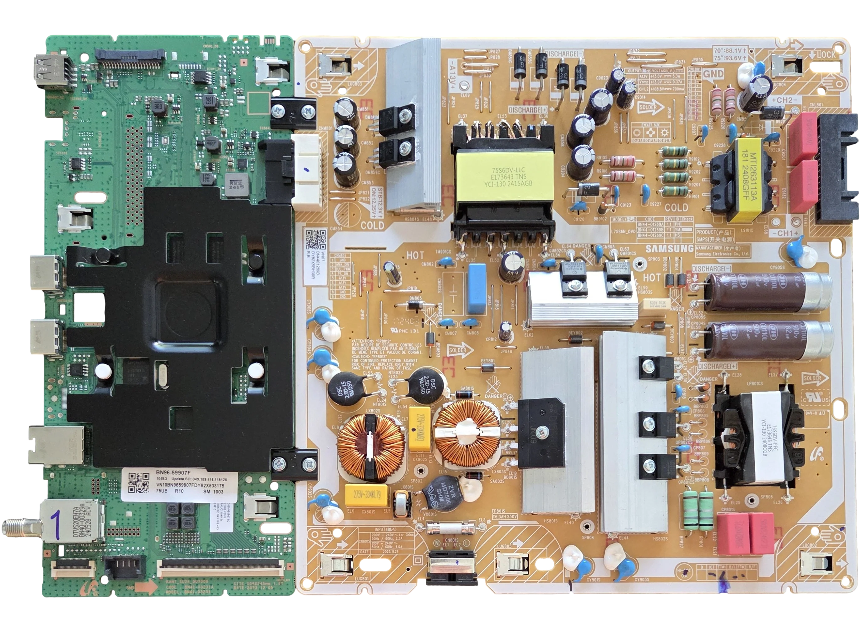 BN96-59907F-COMBO Samsung Main Board/Power Supply, BN41-03231A, BN44-01269B, UN75DU6900FXZA
