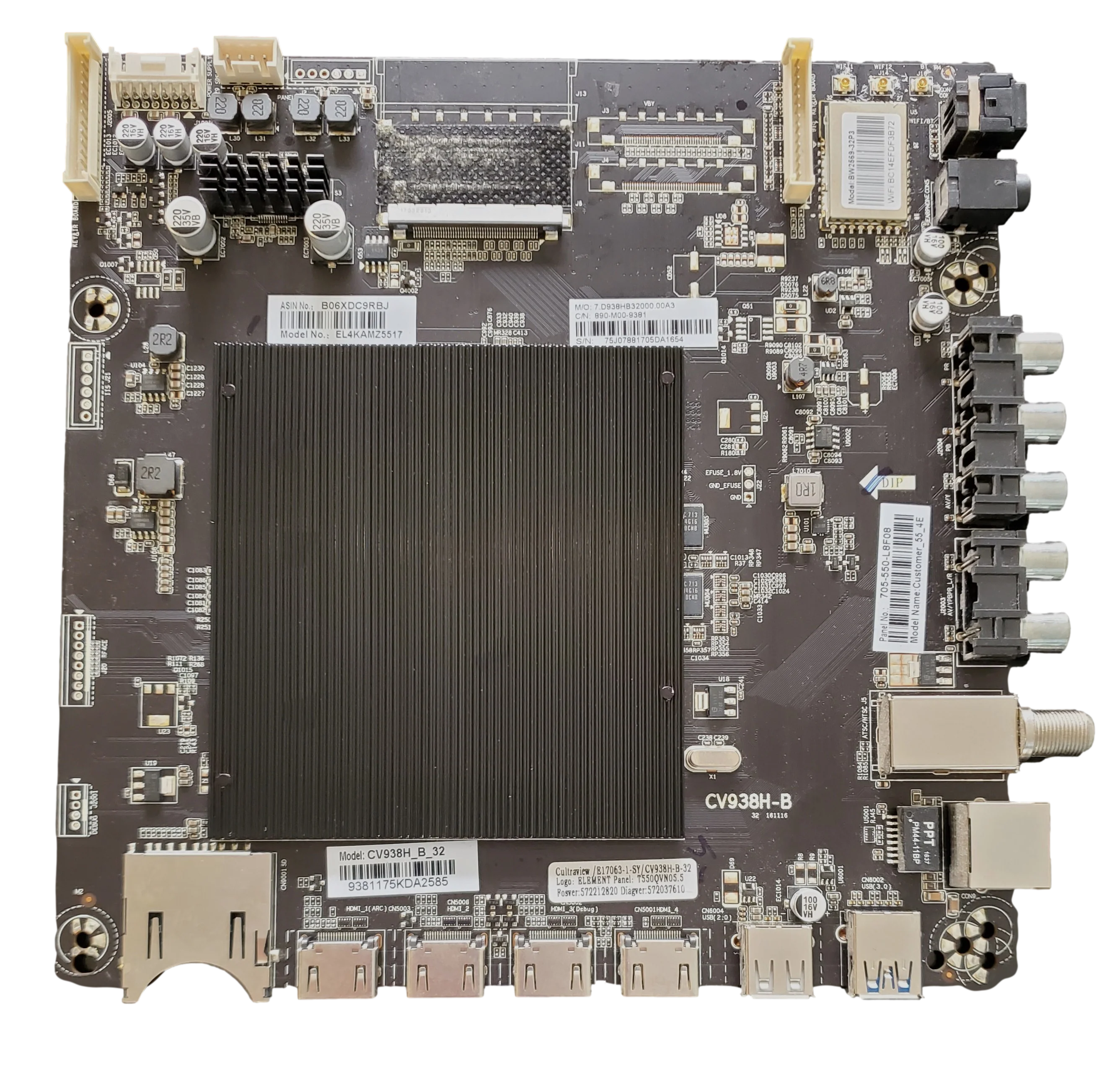 E17063-1-SY, Element Main Board, CV938H-B, 890-M00-9381, 705-550-L8F08, CV938H_B_32, EL4KAMZ5517