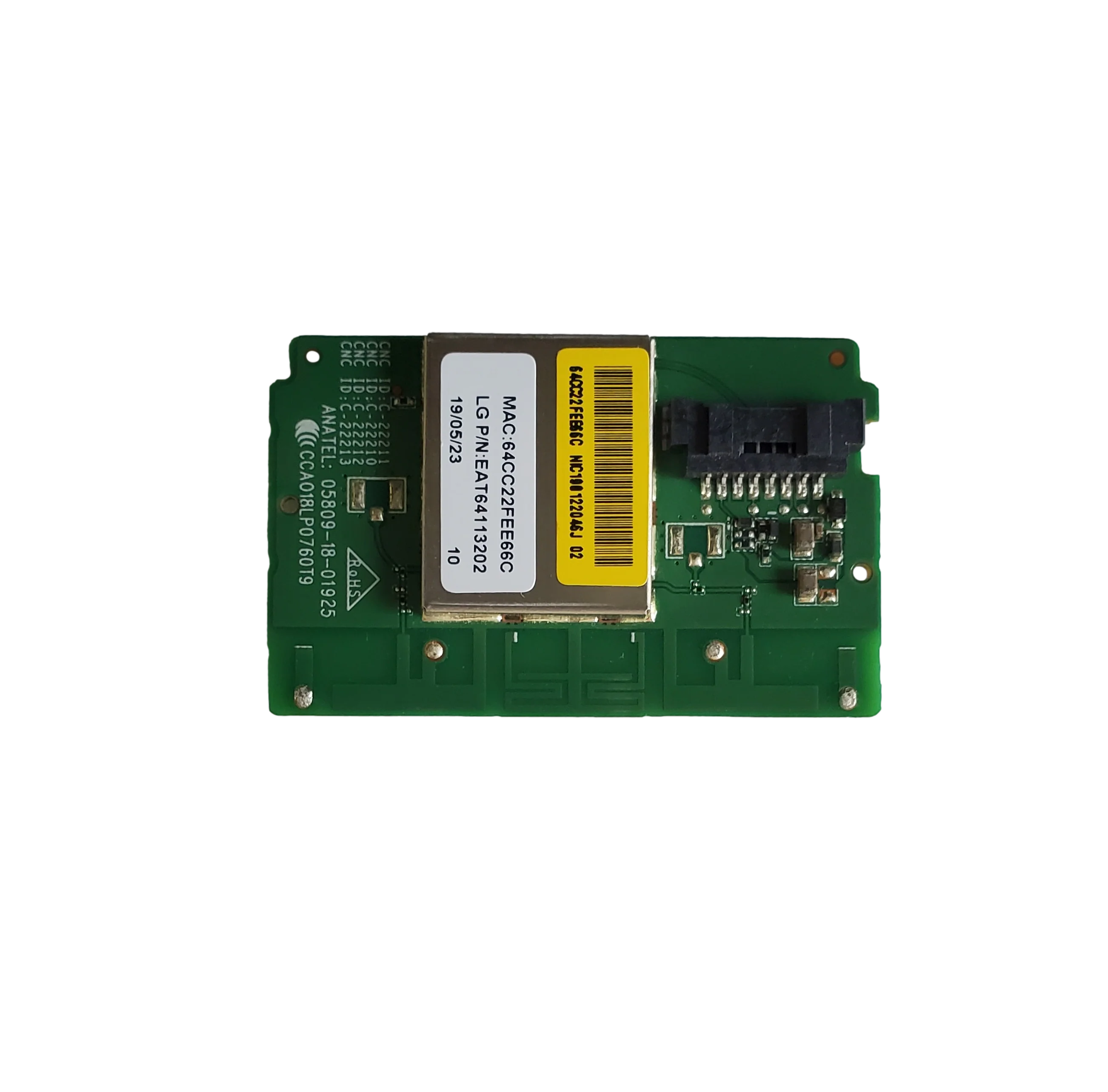 EAT64113202 LG Wi-Fi Module, EAT64113202, 5809-18-01925, CCA018LP0760T9, 65UM6900PUA, 60UM6900PUA, 65UM6950DUB, 55UM6910PUC, 43LM5700PUA, 65UN6950ZUA, 43UN6950ZUA, 49UM6900PUA, 65UM6900PUA, 60UN7000PUB