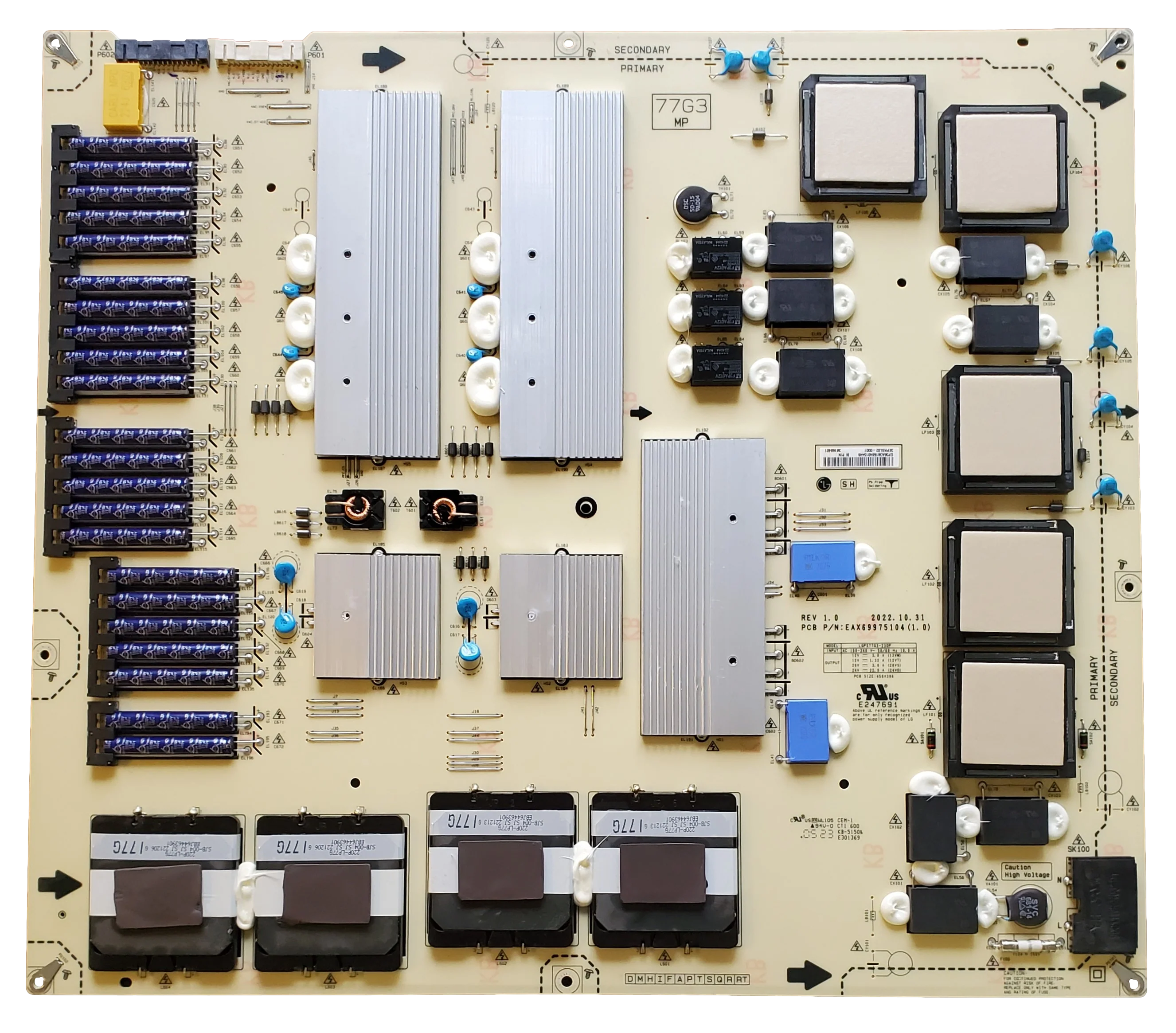 EBR38168401 LG Power Supply Board, EAX69975104 (1.0) EBR38168501, LGPS77G3-23OP, OLED77G3PUA, OLED77M3PUA