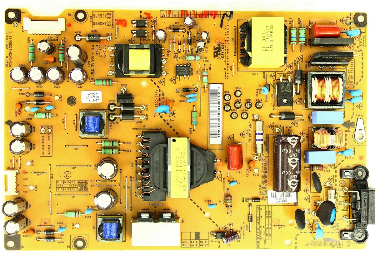 EAY62810801 LG Power Supply, EAX64905501(2.0), LGP4750-13PL2, LGP47501-13PL2, 47LN5200-UA, 47LN5400-UA, 50LN5200-UB, 50LN5400-UA, 50LN5600-UA, 50LN5700-UH, 50LN5700-UA, 47LN5750-UH, 47LN5200-UB