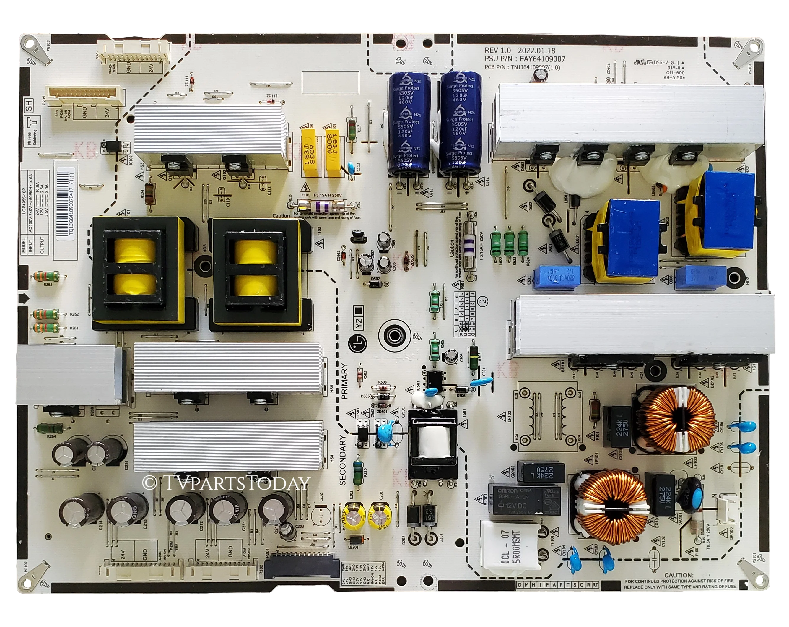EAY64109007 LG Power Supply Board, LGP4955-16P, 64109007, 86BH5F
