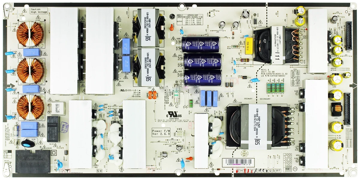 EAY64748901 LG Power Supply, EAX67914301 (1.6), LGP65C8-180P, OLED65C8PUA, OLED65B8PUA, OLED65E8PUA, OLED65C8AUA, OLED65E9PUA, OLED65C9PUA, OLED65E8PUA