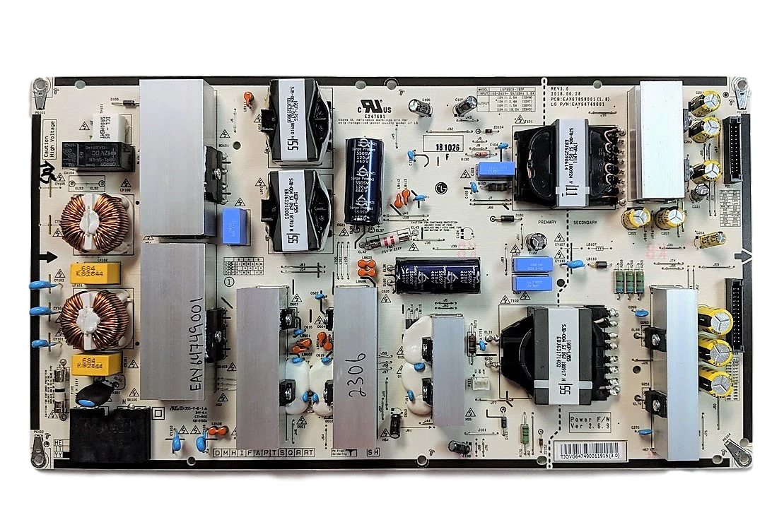 EAY64749001 LG Power Supply, EAX67858001 (1.6), PSOK-L753A, 3PCR02255A, OLED55E8PUA.BUSWLJR, OLED55C8PUA, OLED55B8PUA, OLED55E8PUA, OLED55E8PLA, OLED55E8AUA
