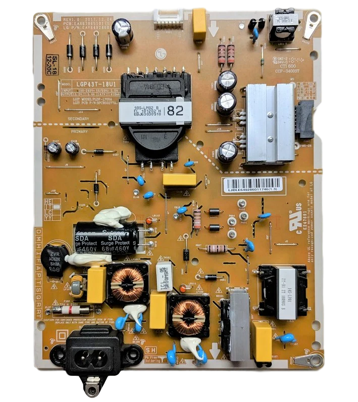 EAY64928601 LG Power Supply, EAX678651011(1.6), LGP43T-18U1, 43UK6500AUA