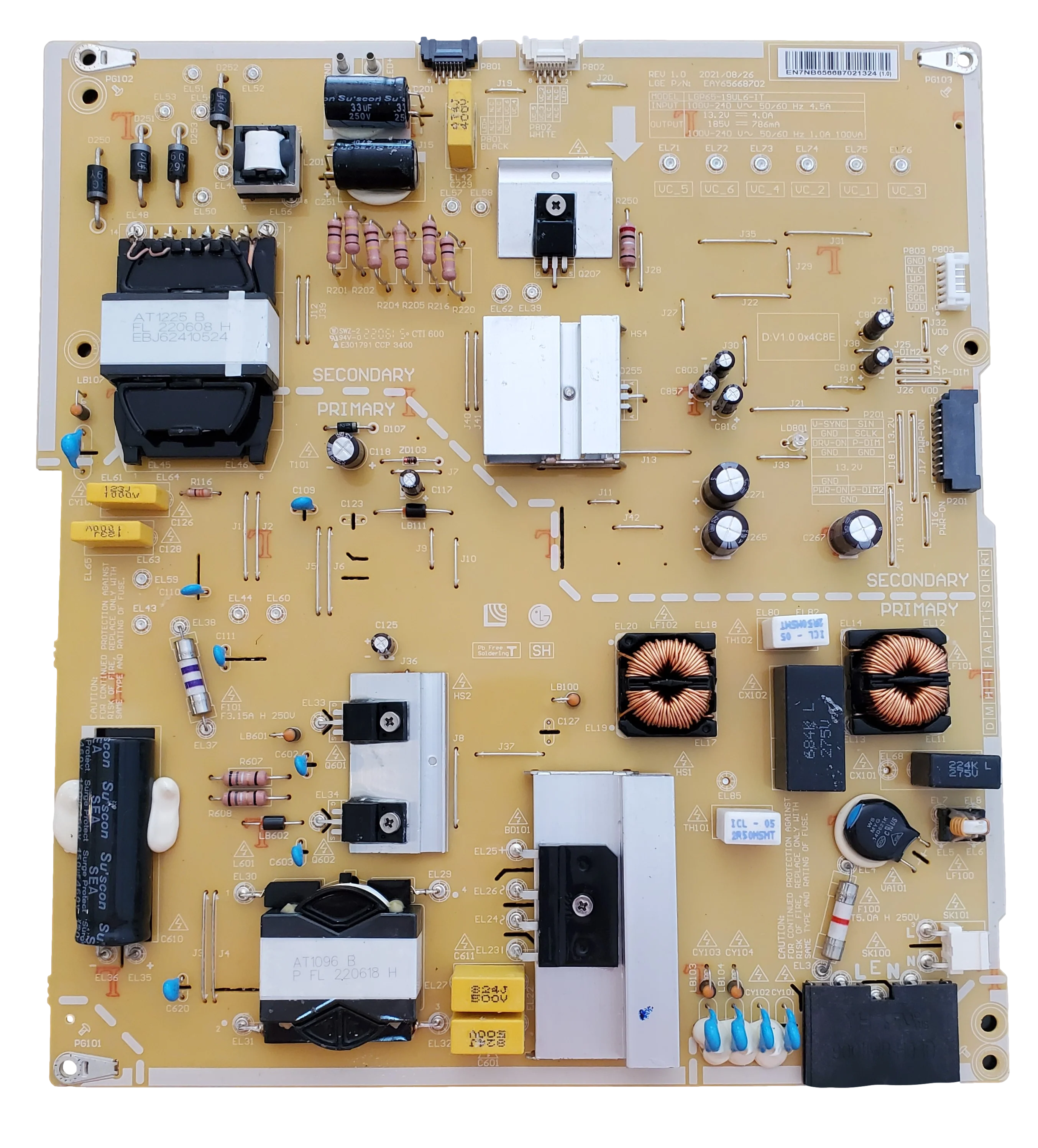 EAY65668702 LG Power Supply, LGP65-19UL6-IT, 65668702, 65UH5F-H