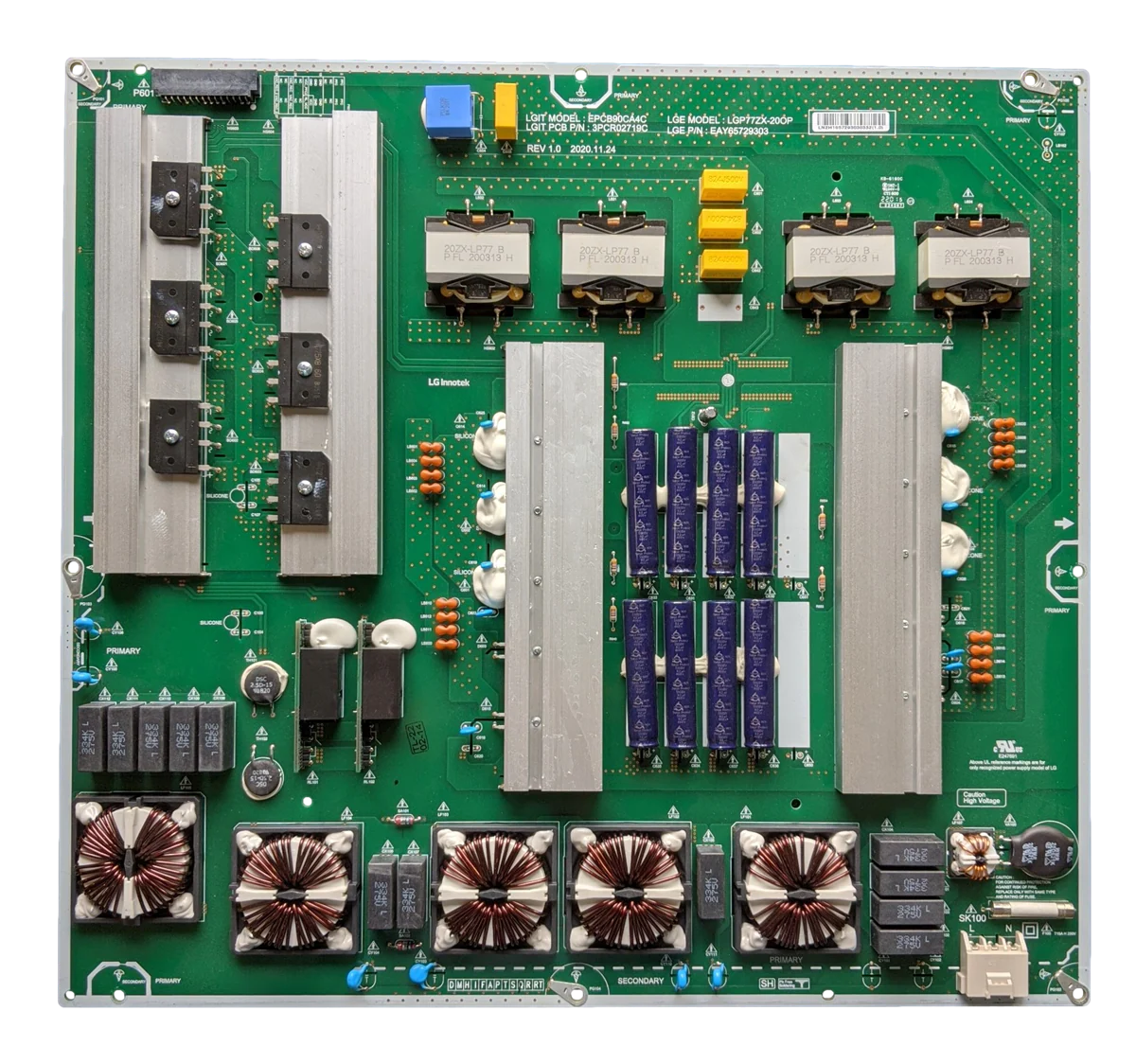 EAY65729303 LG Power Supply, LGP77ZX-200P, 3PCR02719C, EPCB90CA4C, OLED77Z2PUA
