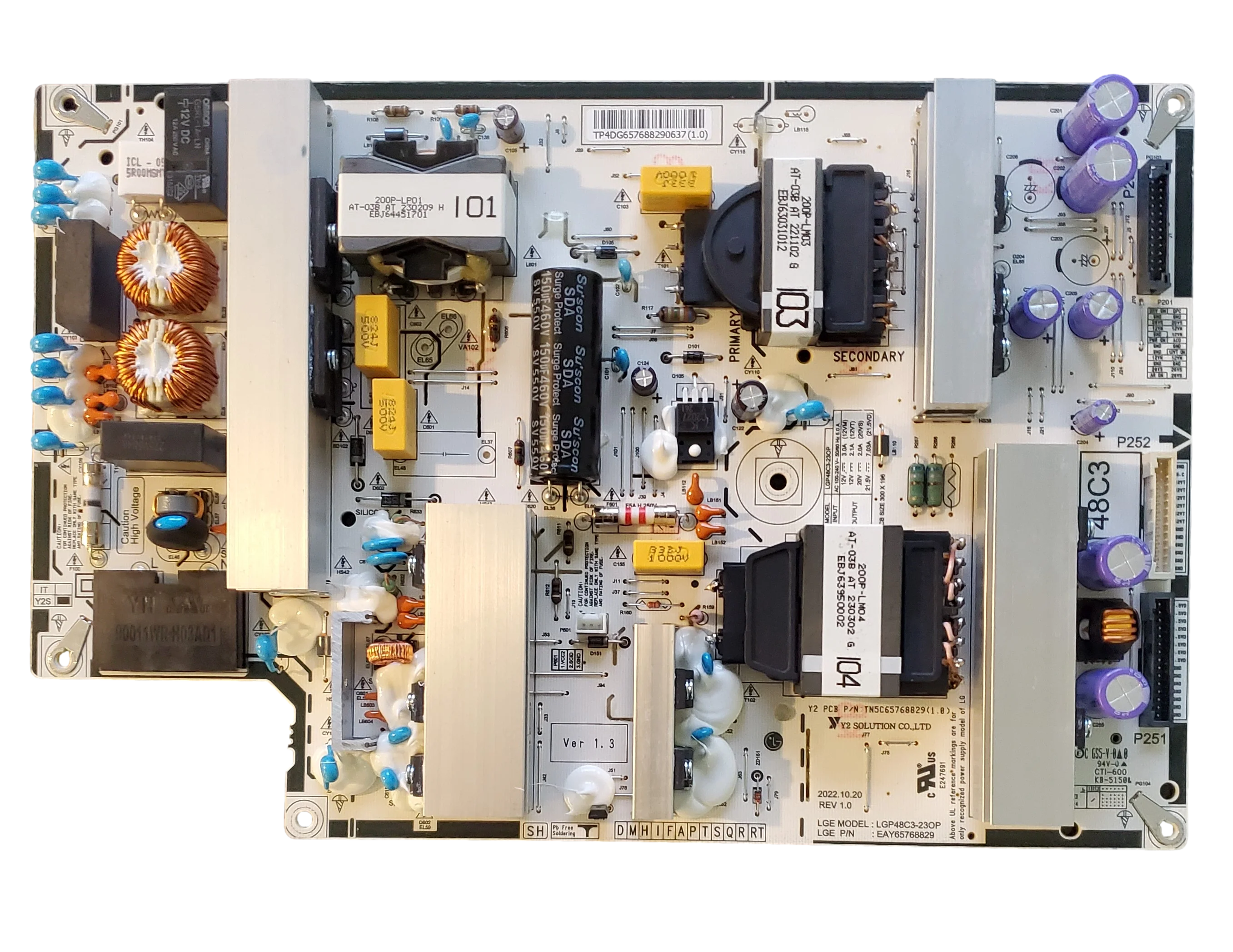 EAY65768829 LG Power Supply, 65768829, OLED48C3PUA, OLED48C3PUA.DUSQLJR